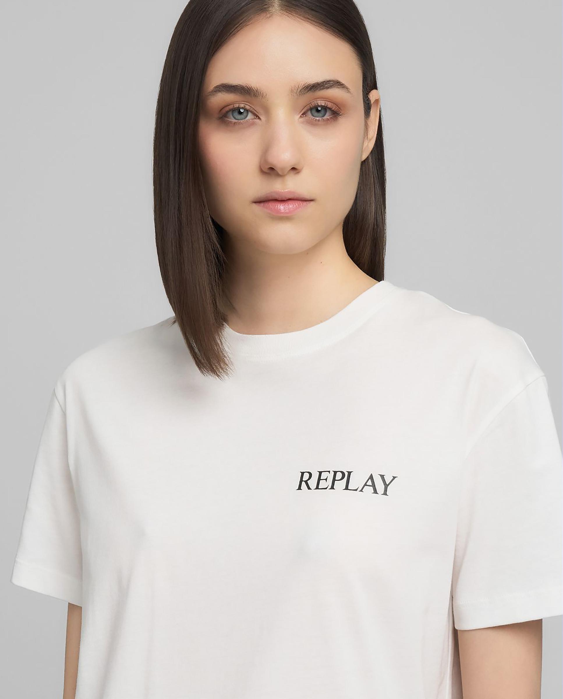 Camiseta de mujer de manga corta y cuello redondo - Replay - Blanco Blanco-4