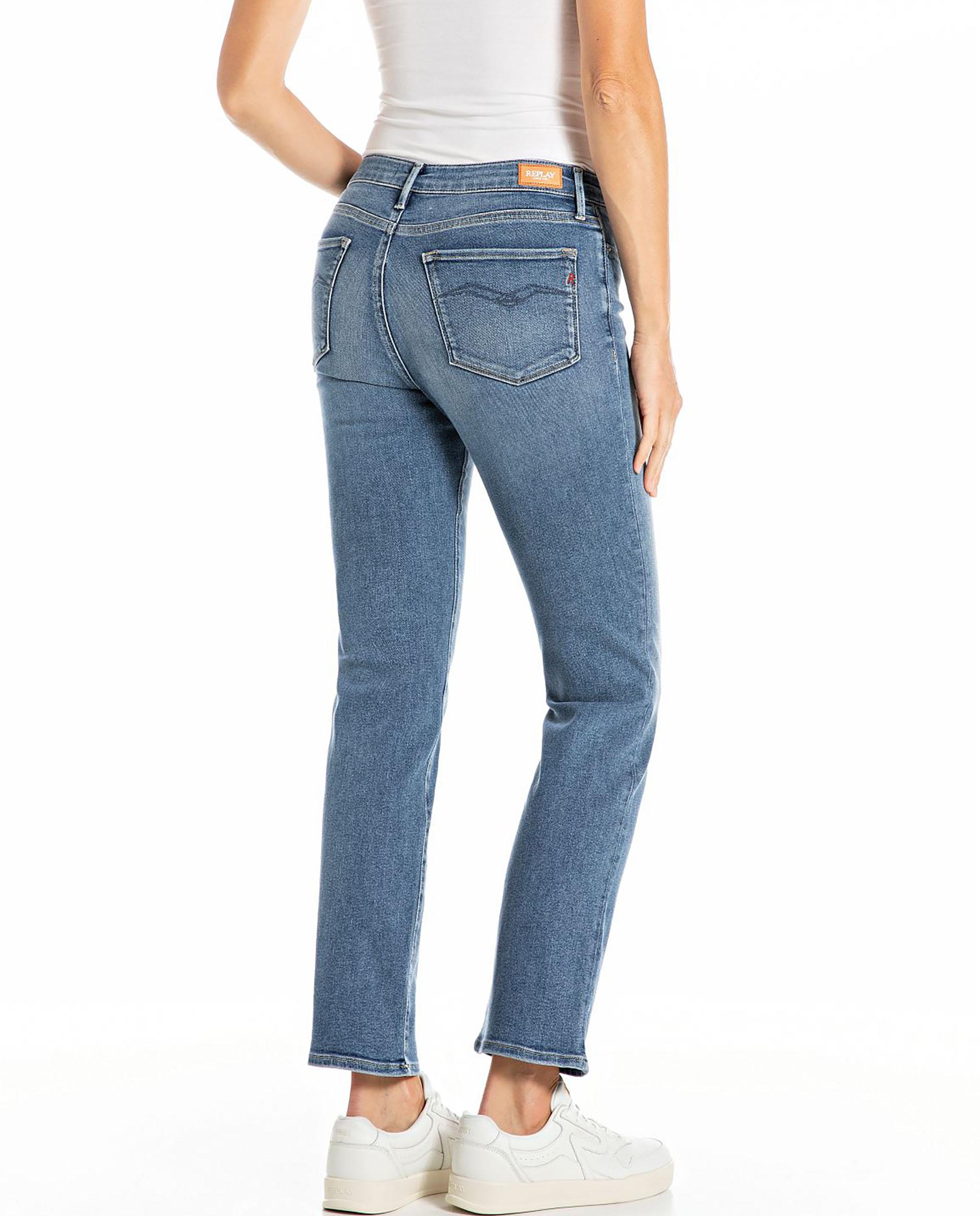 Vaquero recto de mujer de tiro medio tobillero - Replay - Azul denim Azul denim-2