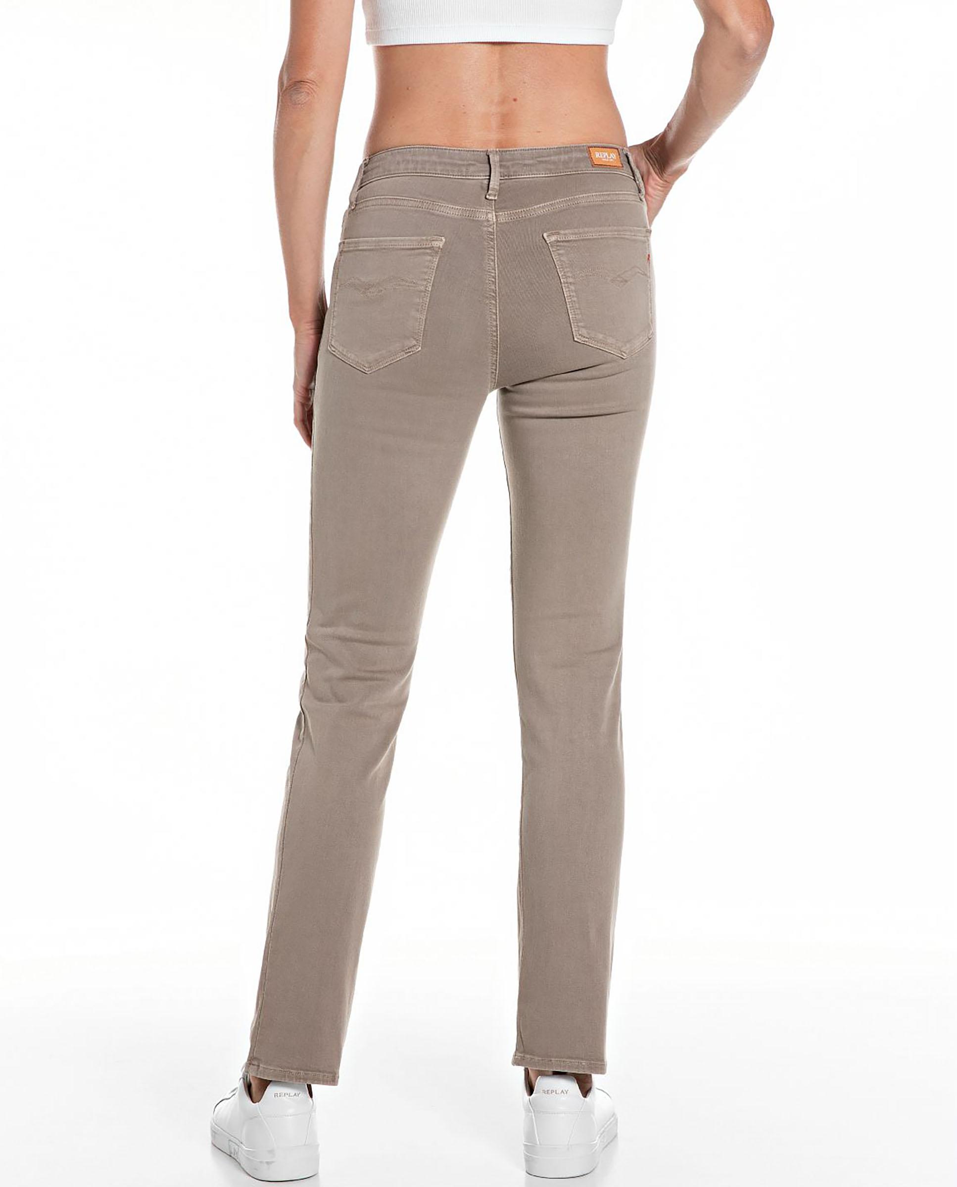 Vaquero recto de mujer de tiro medio tobillero - Replay - Beige Beige-2
