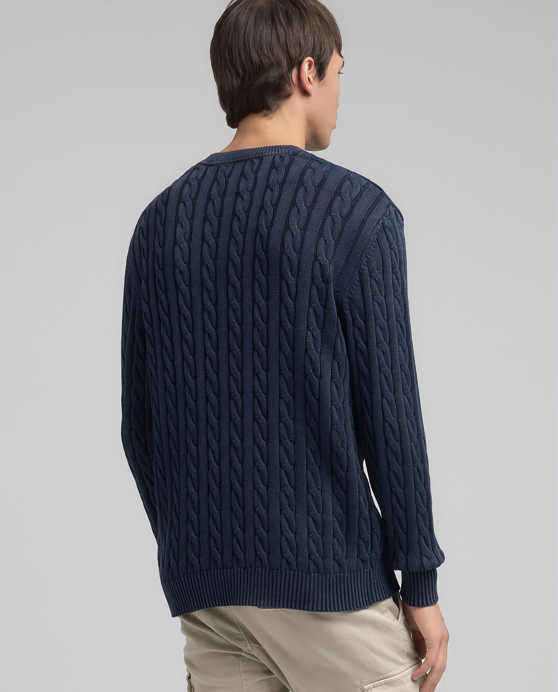 Jersey de hombre trenzado con cuello redondo - Replay - Azul marino Azul marino-3