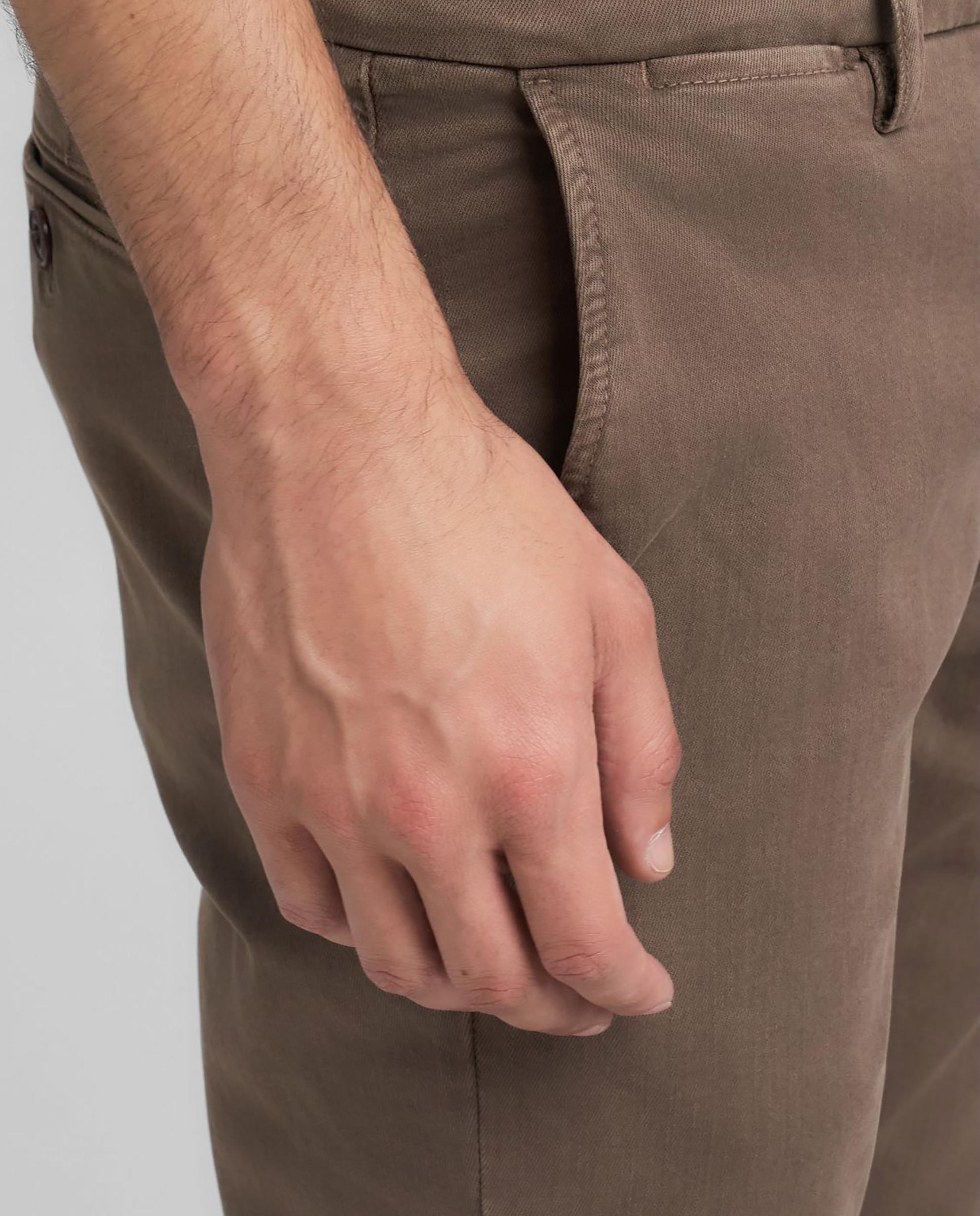 Chinos de hombre slim fit con bolsillos - Replay - Marrón Marrón-4