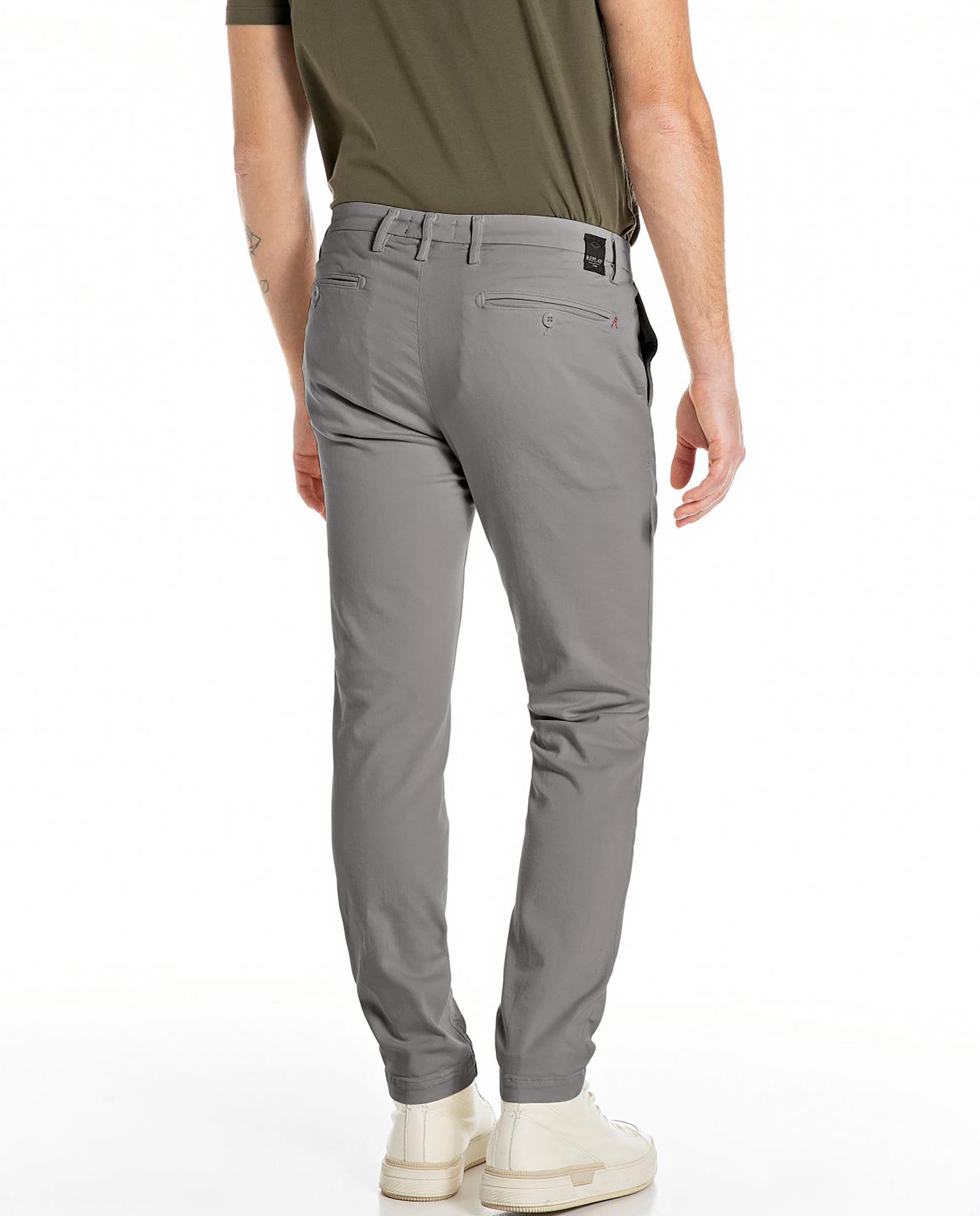 Chinos de hombre slim fit con bolsillos - Replay - Gris Gris-2