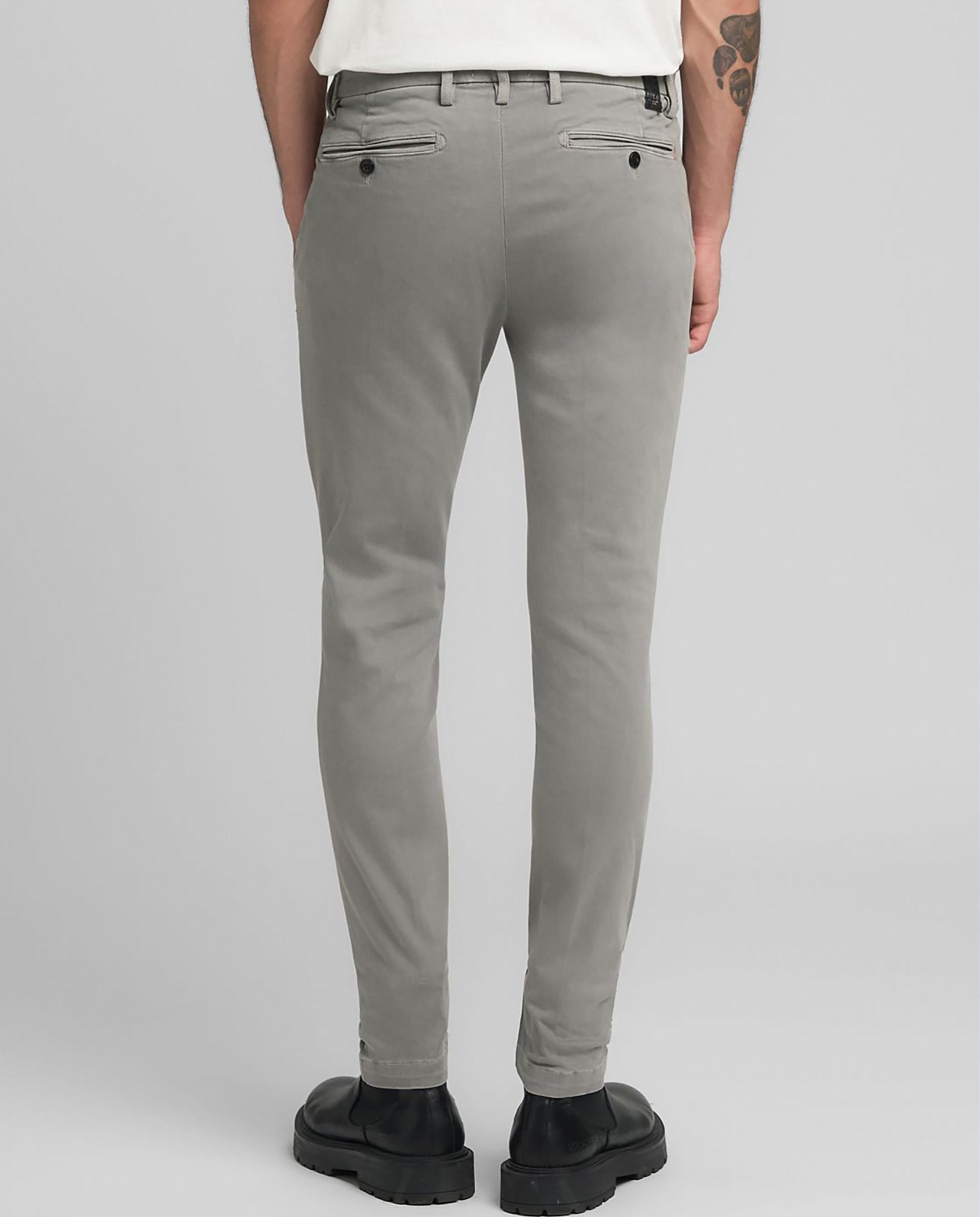 Chinos de hombre slim fit con bolsillos - Replay - Gris Gris-3