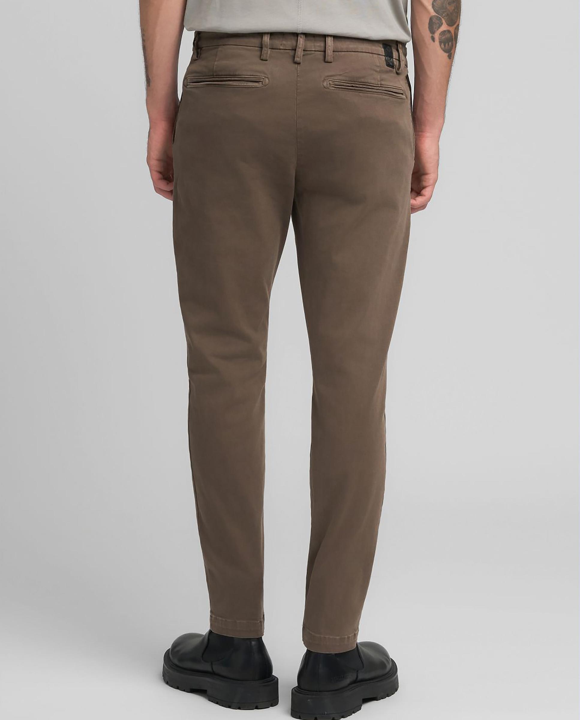 Chinos de hombre regular fit con bolsillos - Replay - Marrón Marrón-3