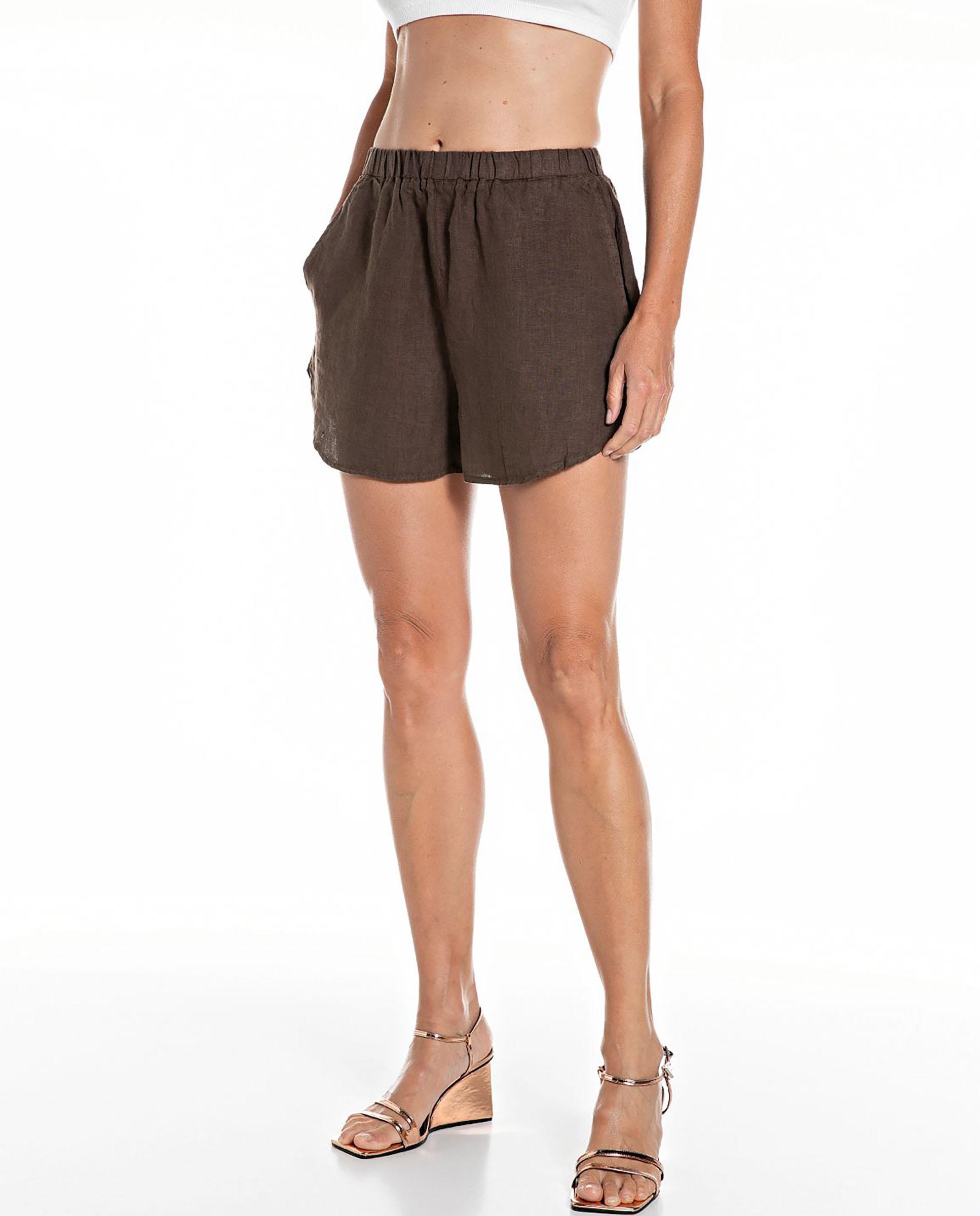 Replay - Short de mujer de lino con bolsillos.