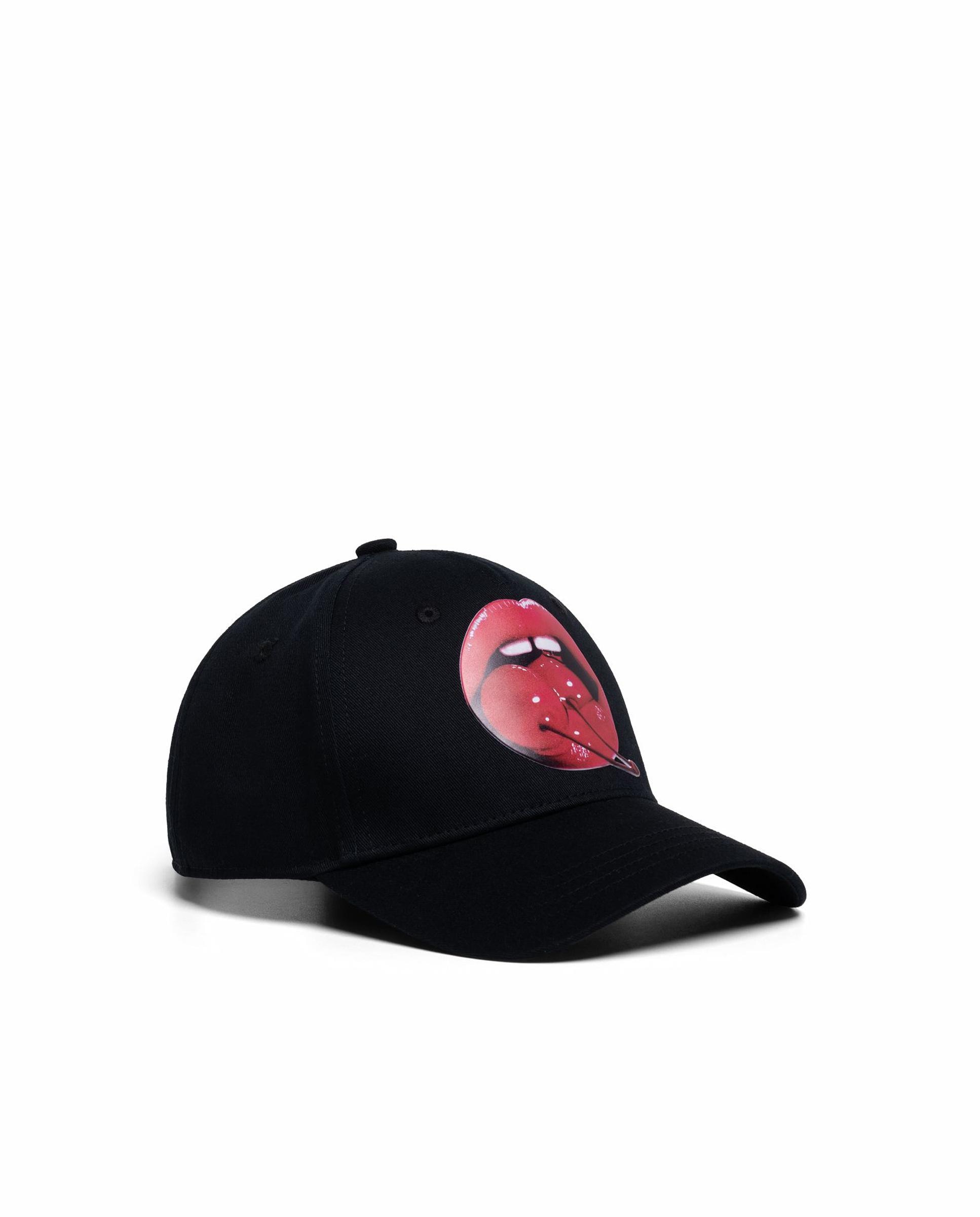 Imagen 0 de Gorra de hombre de algodón con dibujo frontal Negro