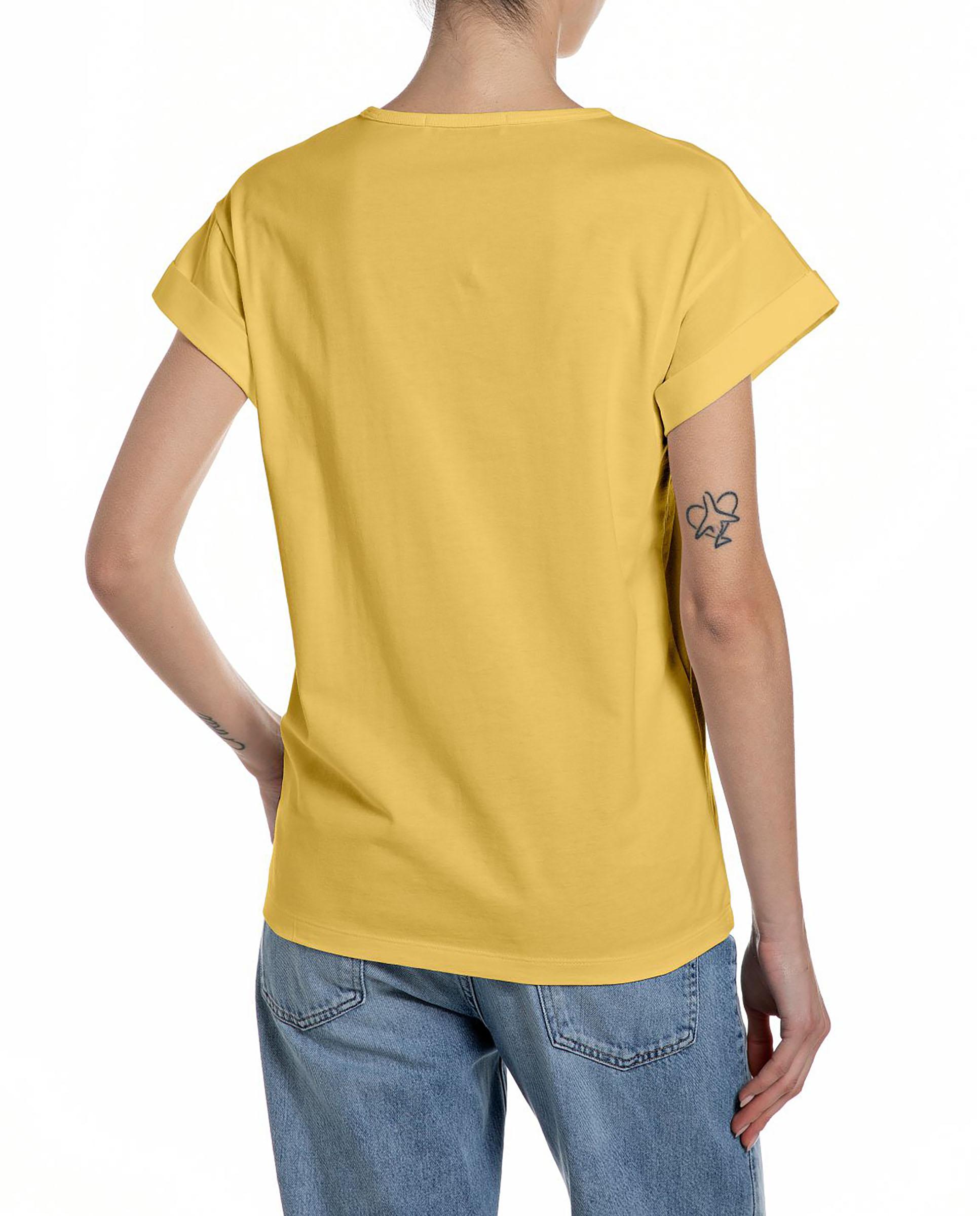 Camiseta de mujer de manga corta de algodón - Replay - Amarillo Amarillo-2