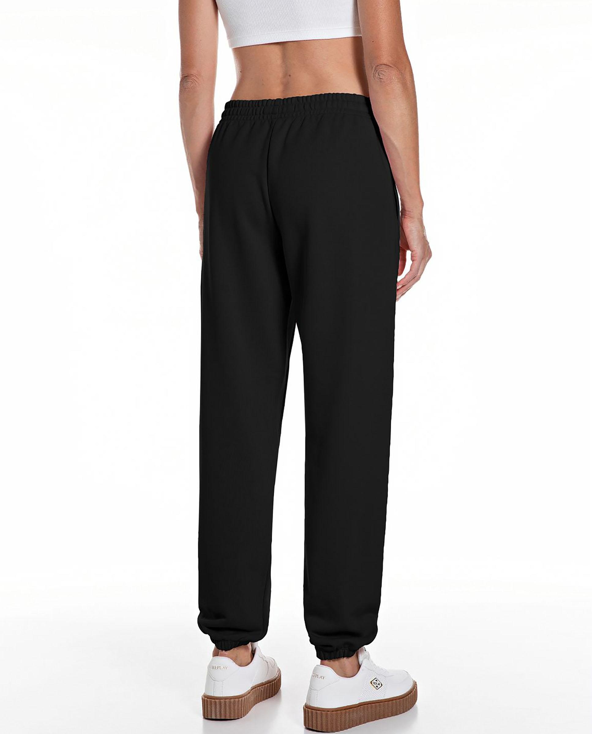 Pantalón jogger de mujer de algodón con cordón - Replay - Negro Negro-2