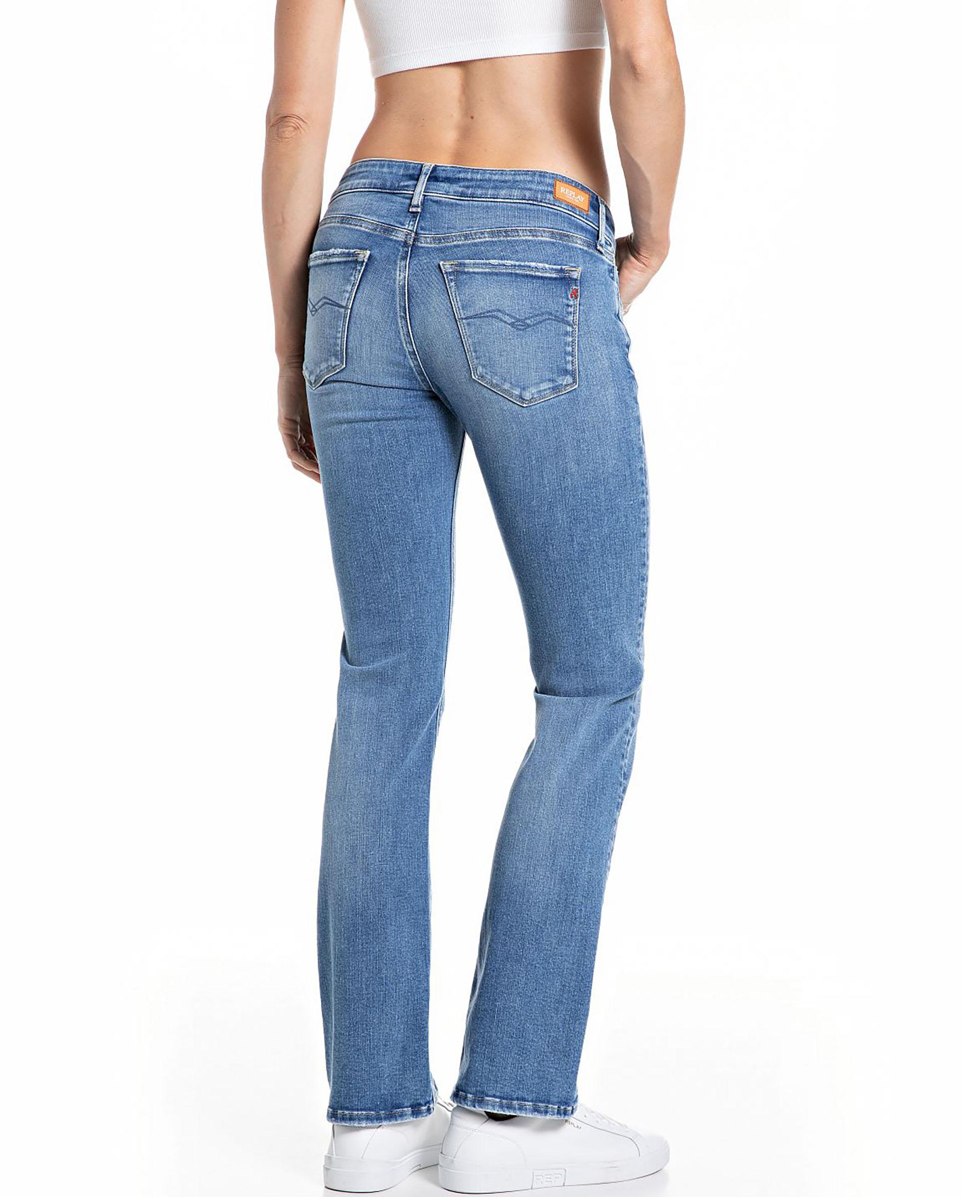 Vaquero de campana de mujer de tiro bajo cinco bolsillos - Replay - Azul denim Azul denim-2