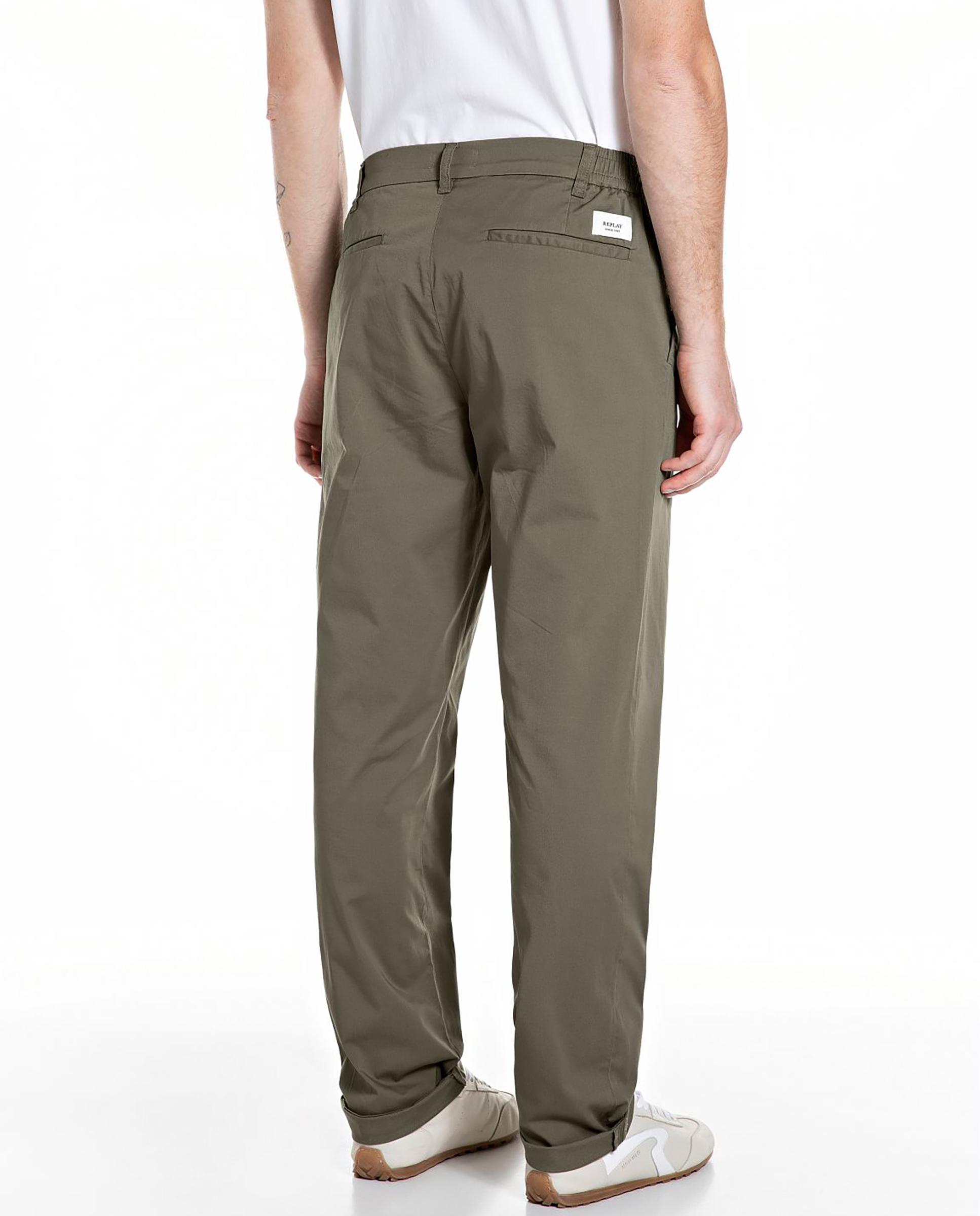 Chino de hombre relaxed fit de algodón - Replay - Verde Verde-2