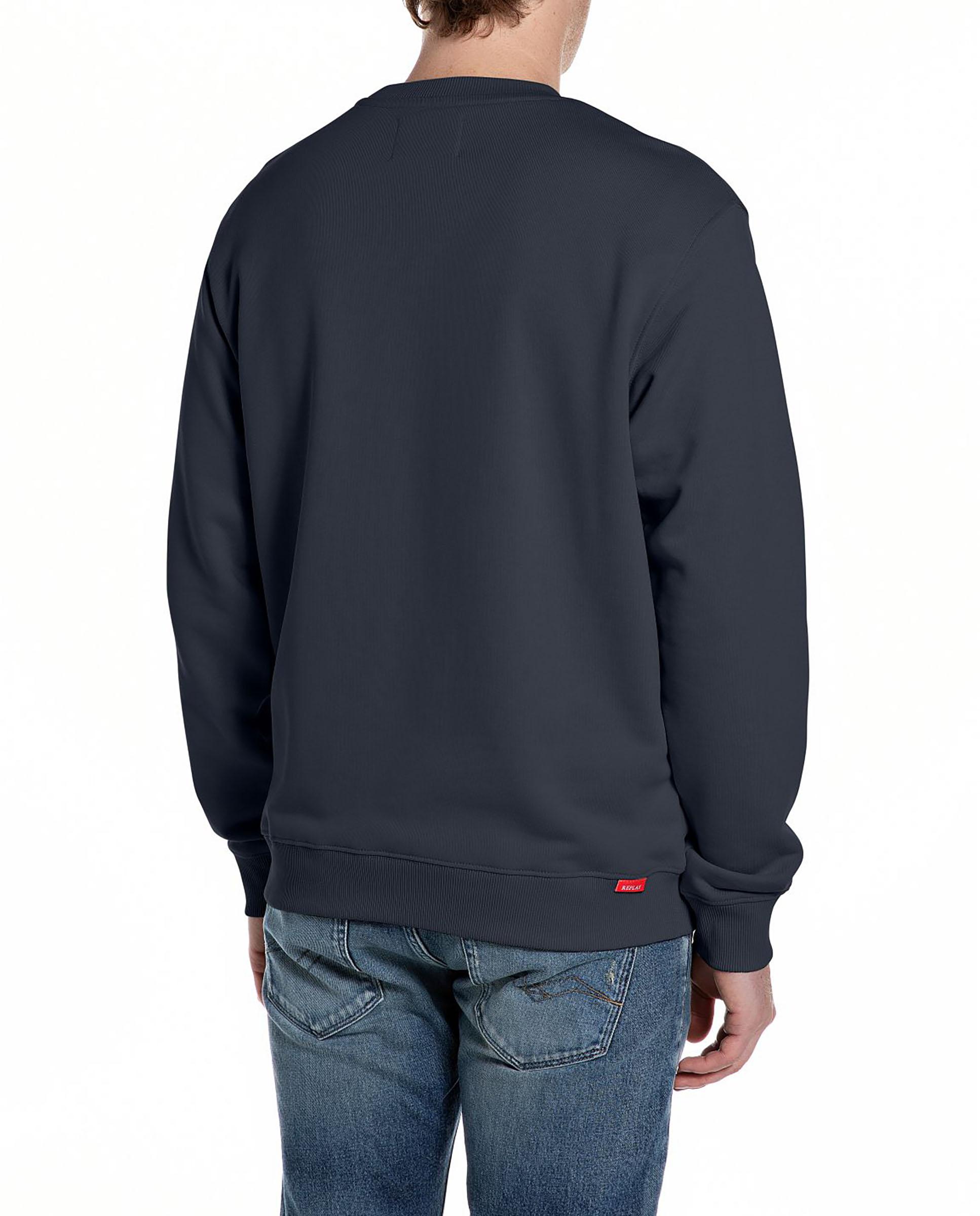 Sudadera de hombre básica de cuello redondo - Replay - Azul marino Azul marino-2