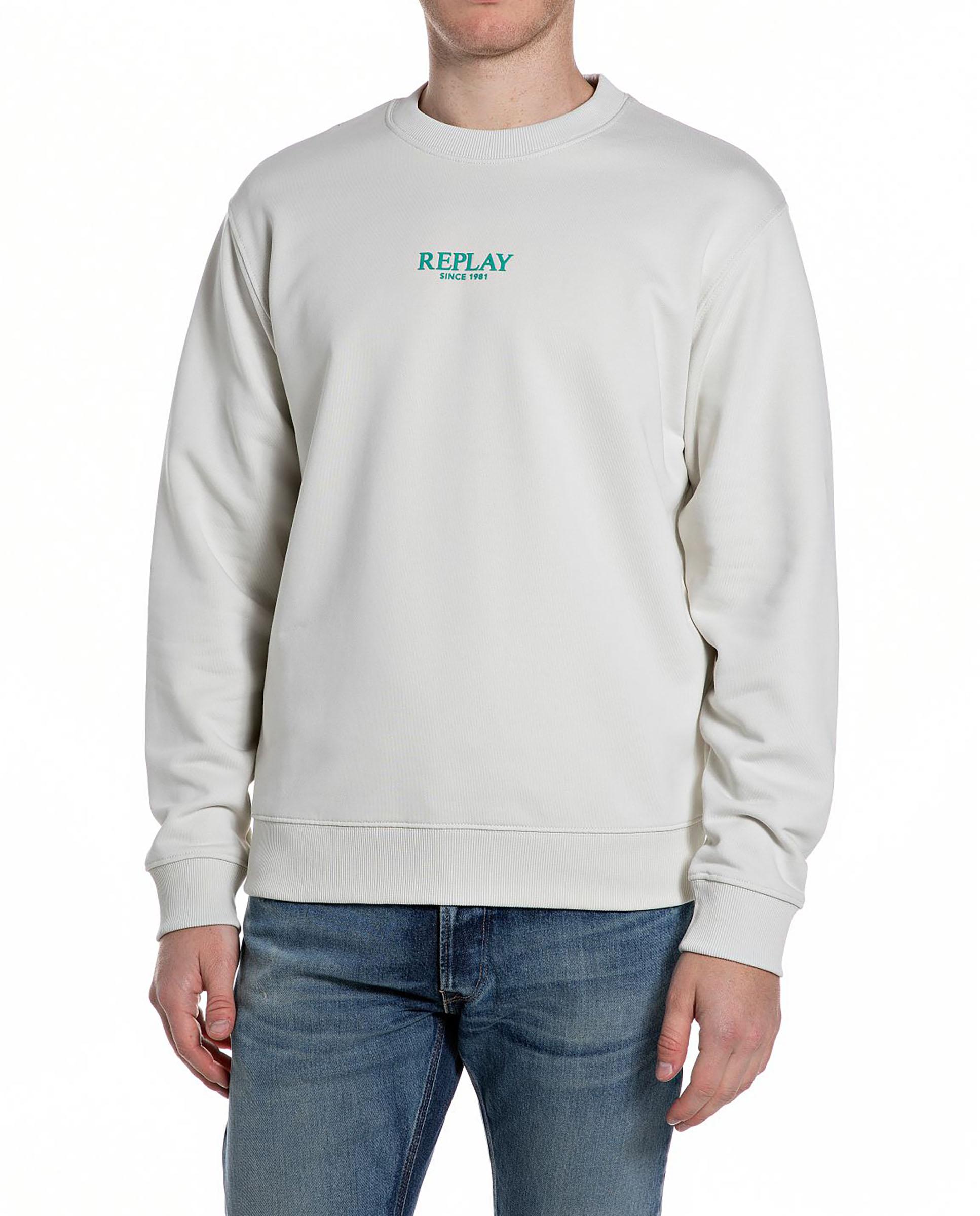 Sudadera de hombre de cuello redondo con logo - Replay - Crudo Crudo-1