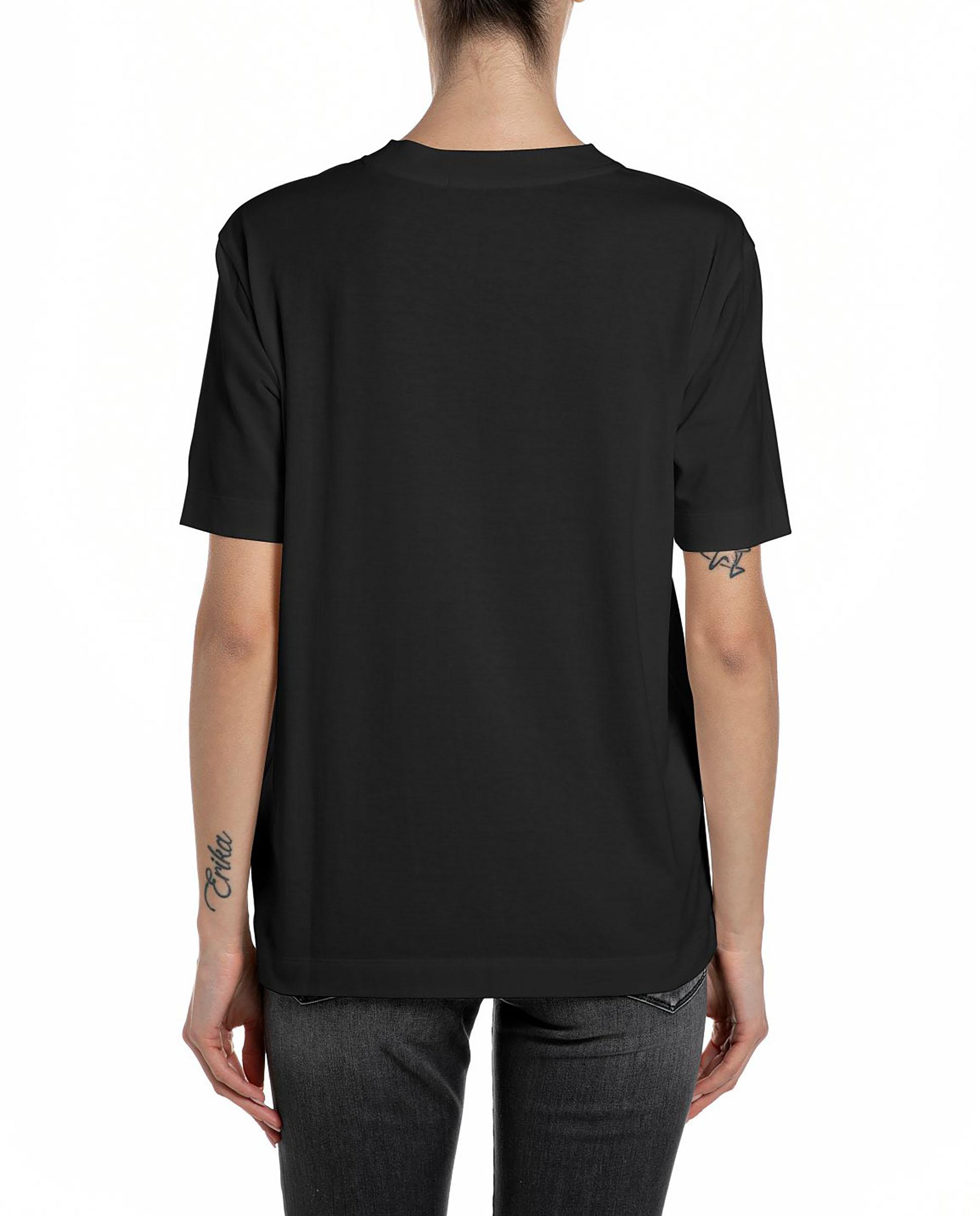 Camiseta de mujer de algodón de manga corta - Replay - Negro Negro-2