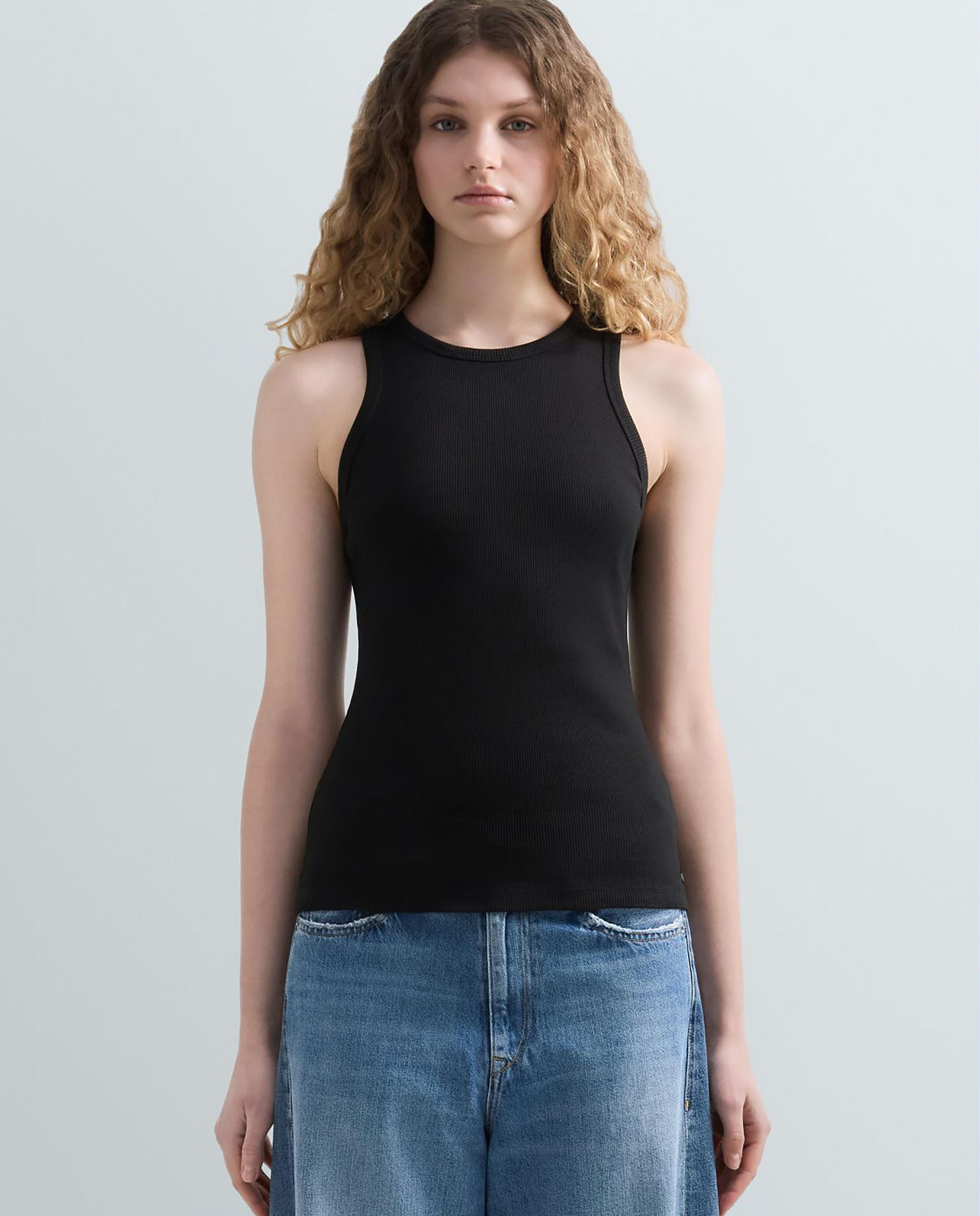 Top de mujer en canalé de tirantes - Replay - Negro Negro-1
