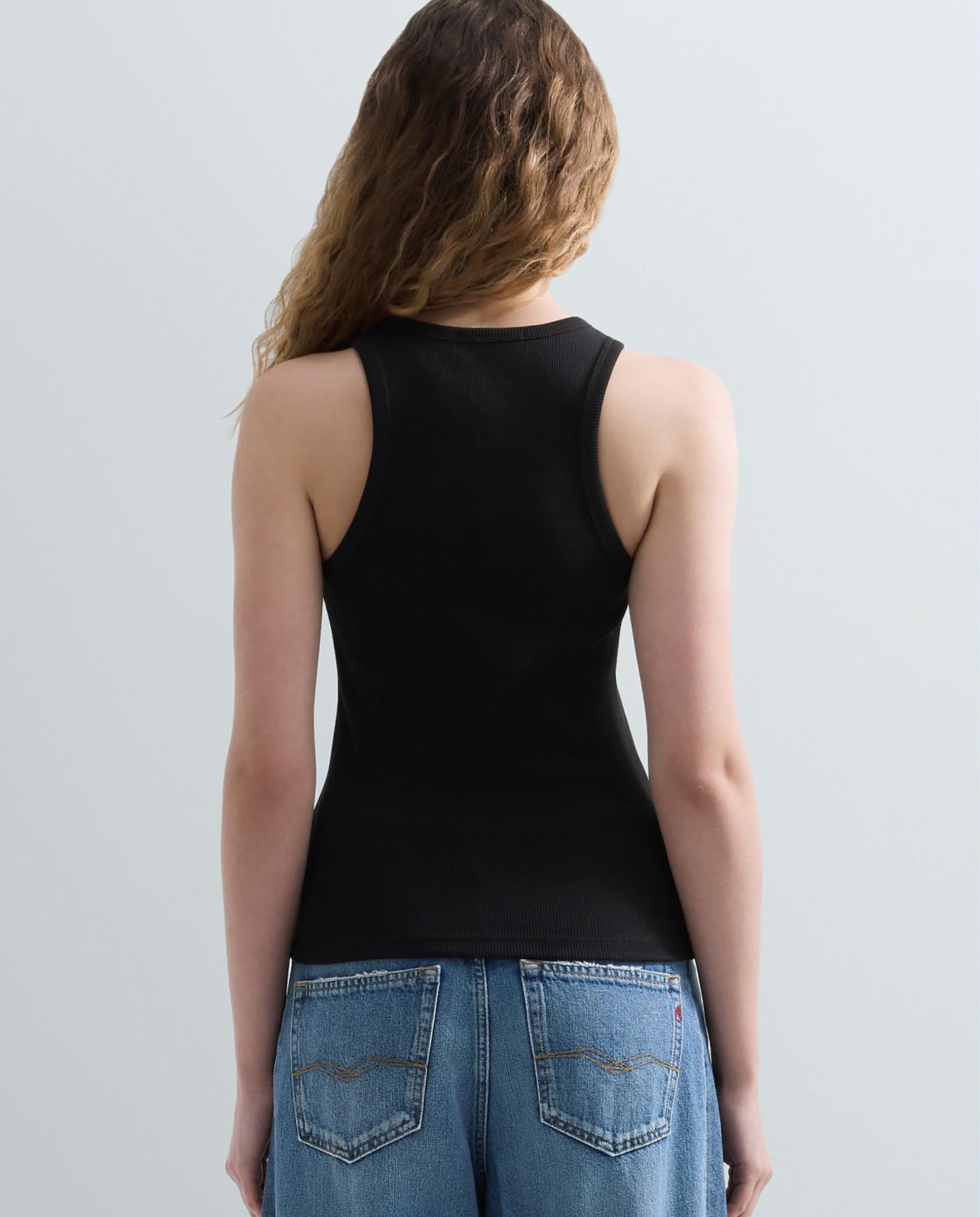 Top de mujer en canalé de tirantes - Replay - Negro Negro-2