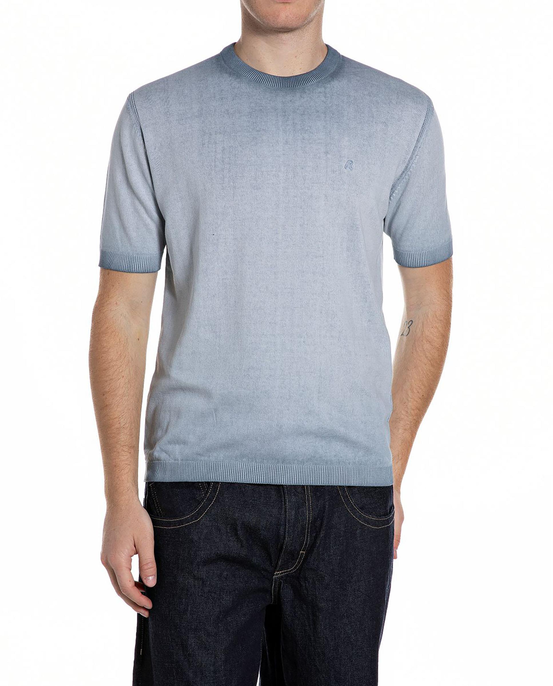 Imagen 0 de Jersey de hombre de manga corta con cuello redondo Azul