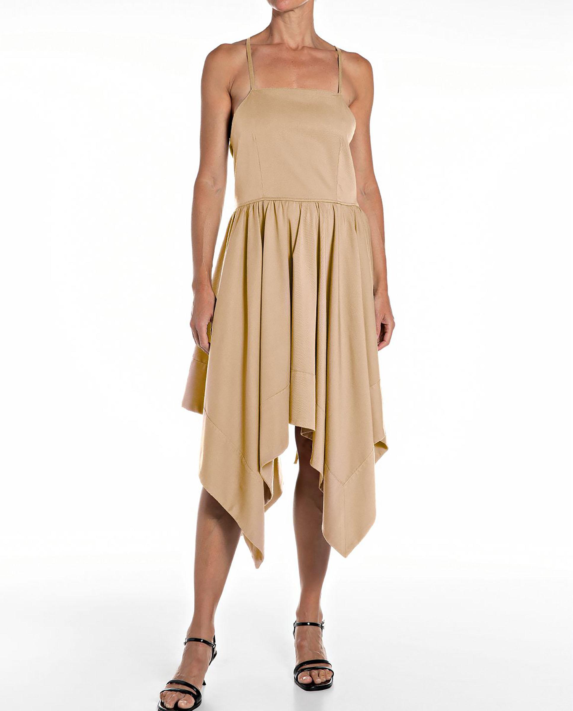 Replay - Vestido midi asimétrico con tirantes finos.