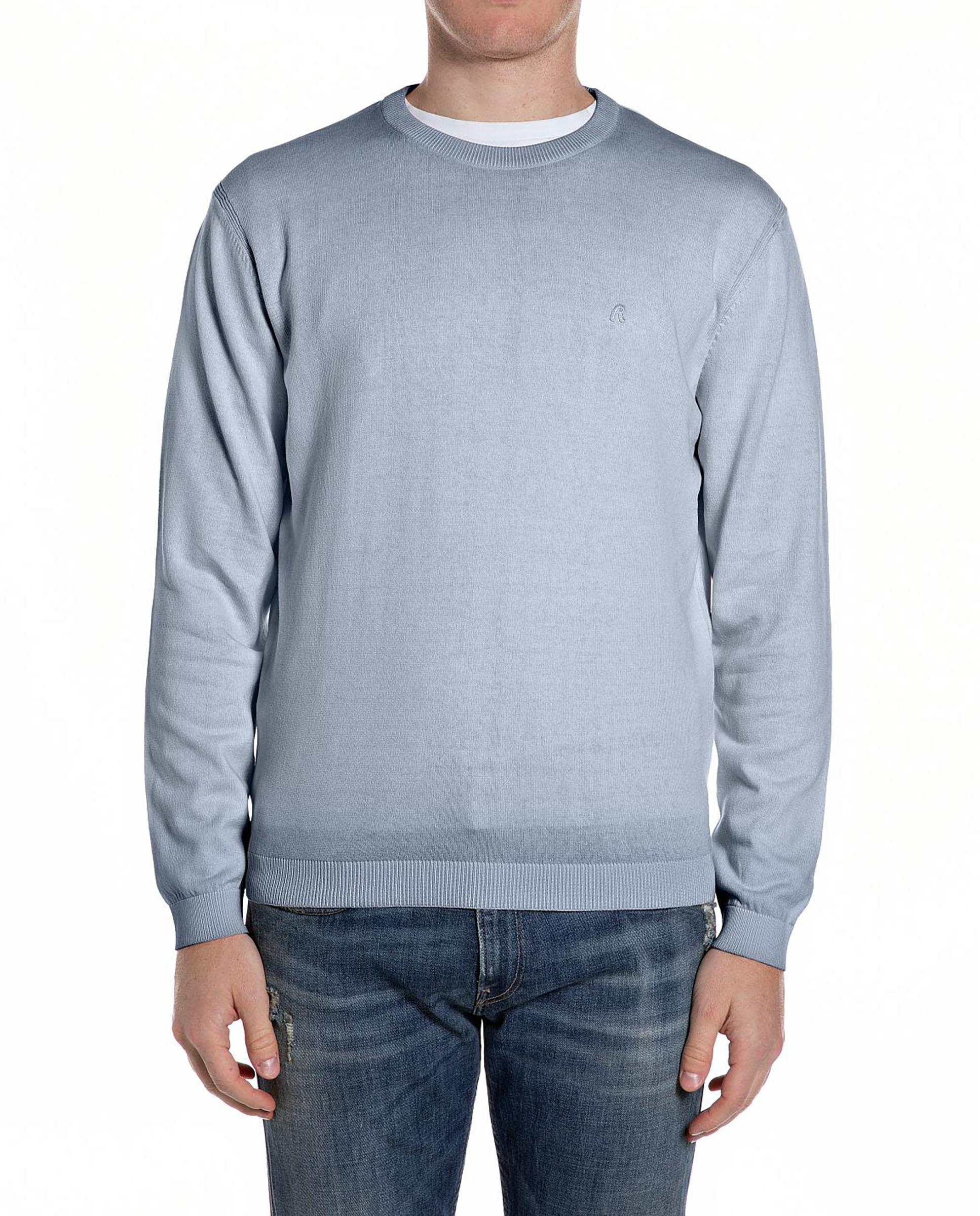 Imagen 0 de Jersey de hombre de cuello redondo de algodón Azul claro