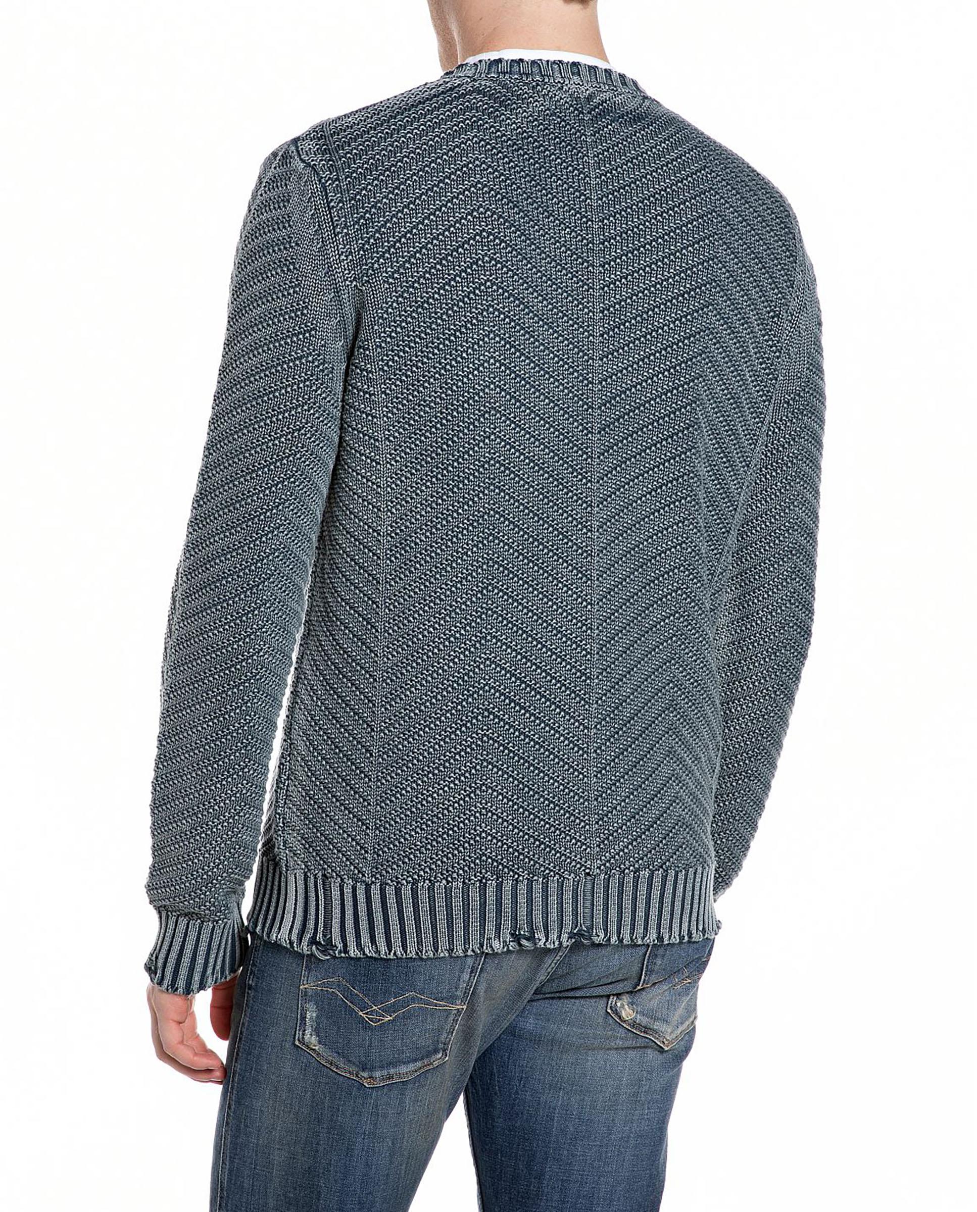 Jersey de hombre de algodón de cuello redondo - Replay - Azul Azul-2