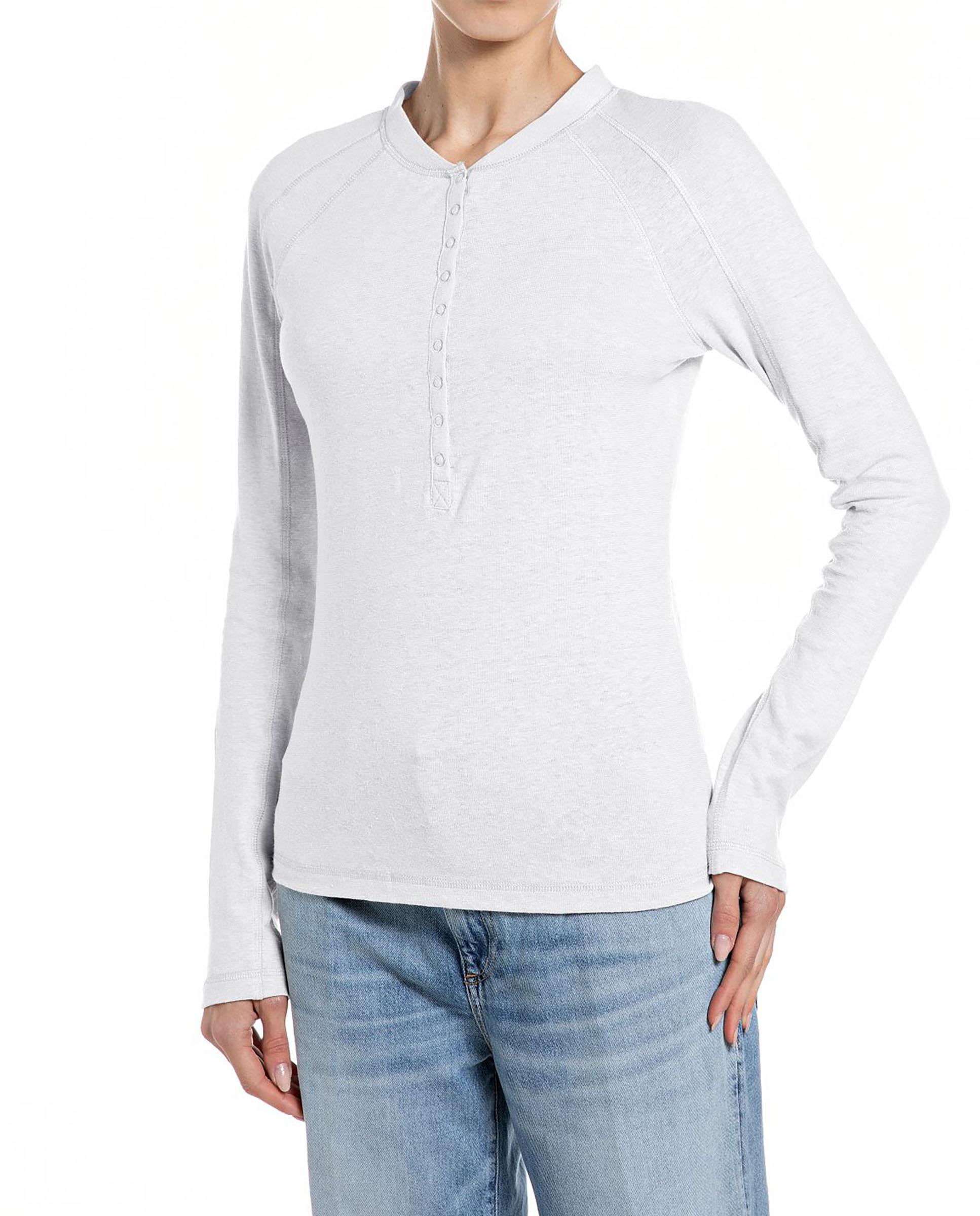 Replay - Camiseta de mujer ajustada de manga larga.