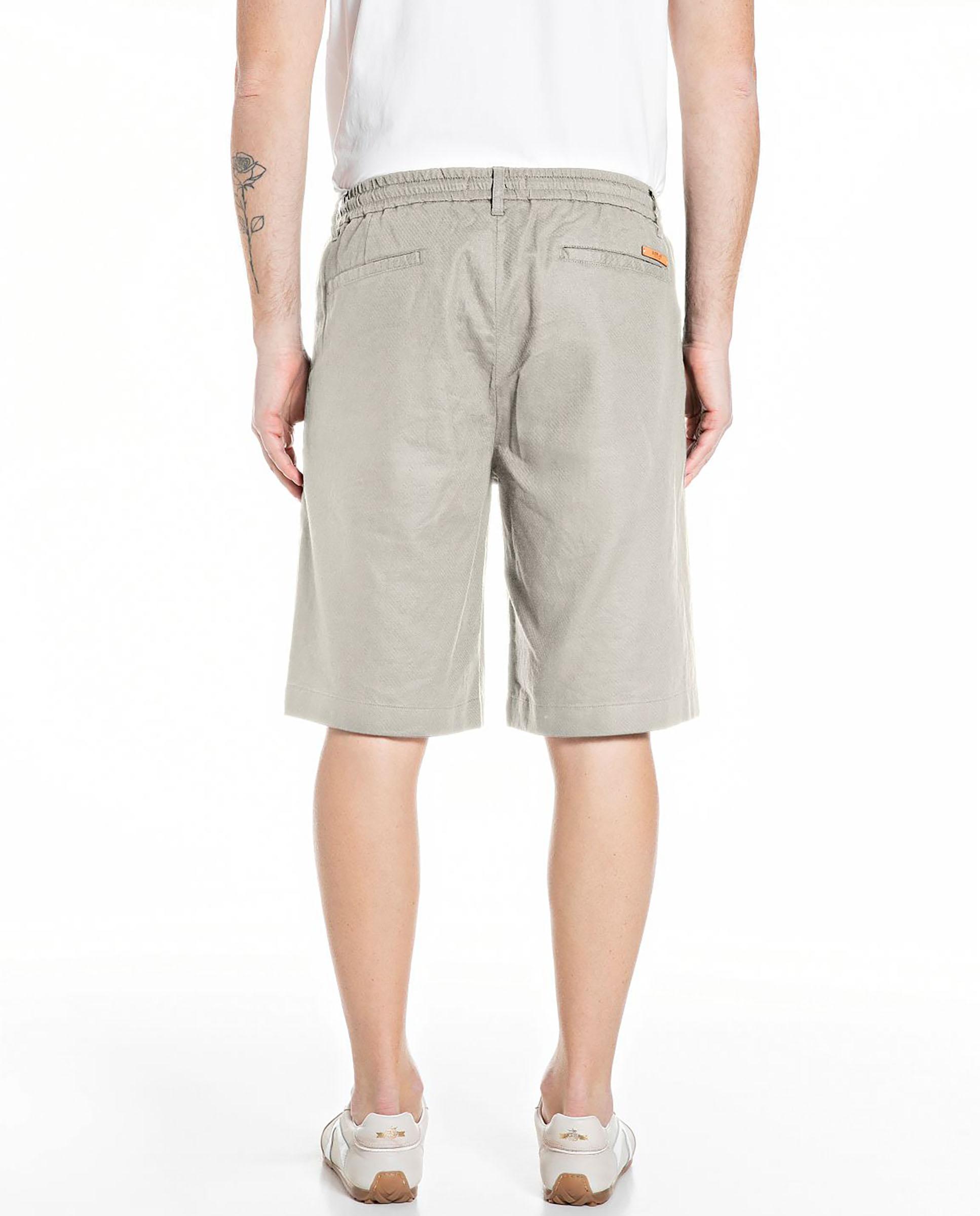 Bermuda de hombre regular fit con cordón - Replay - Gris claro Gris claro-2