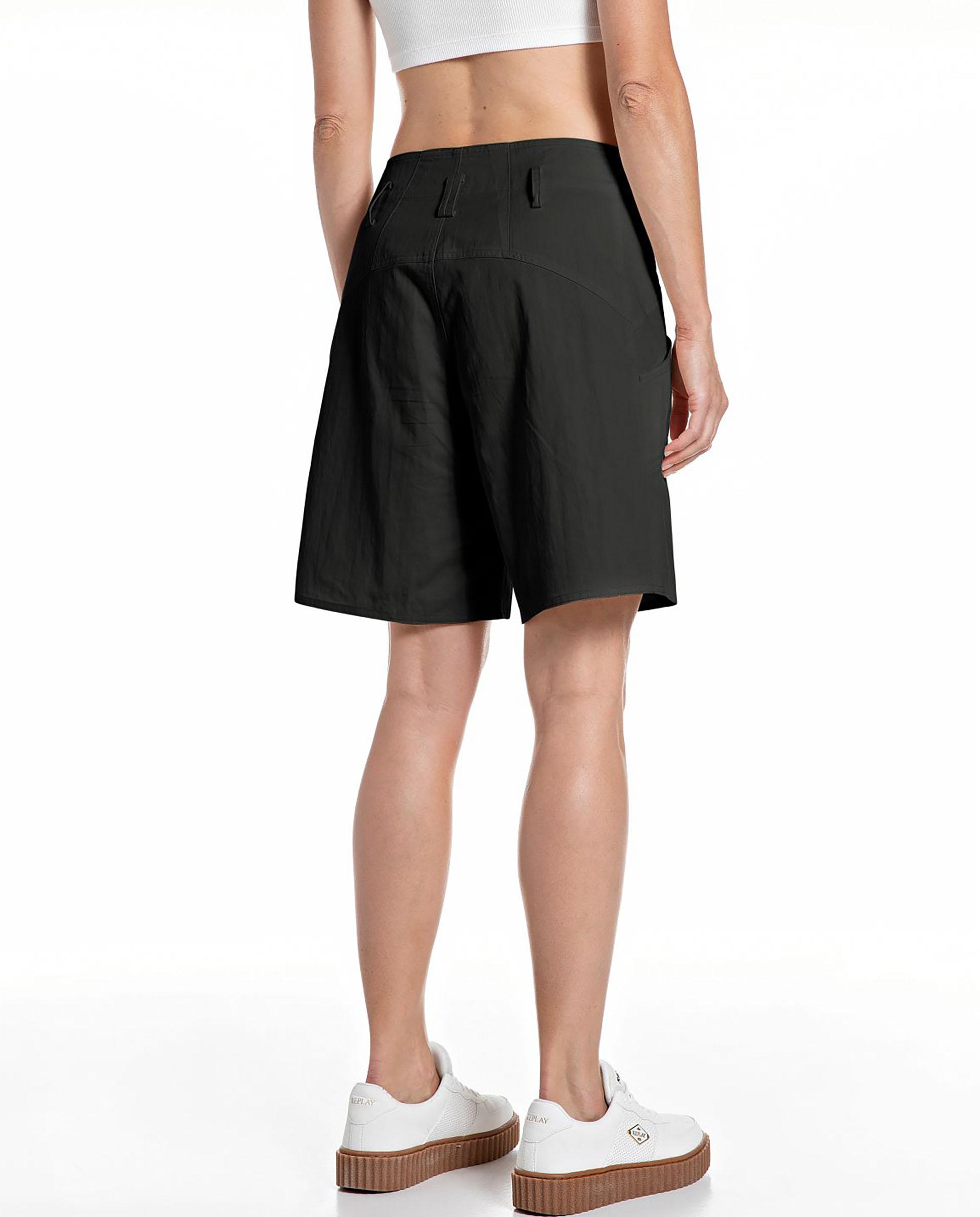 Bermuda de mujer ancha con bolsillos y trabillas - Replay - Negro Negro-2