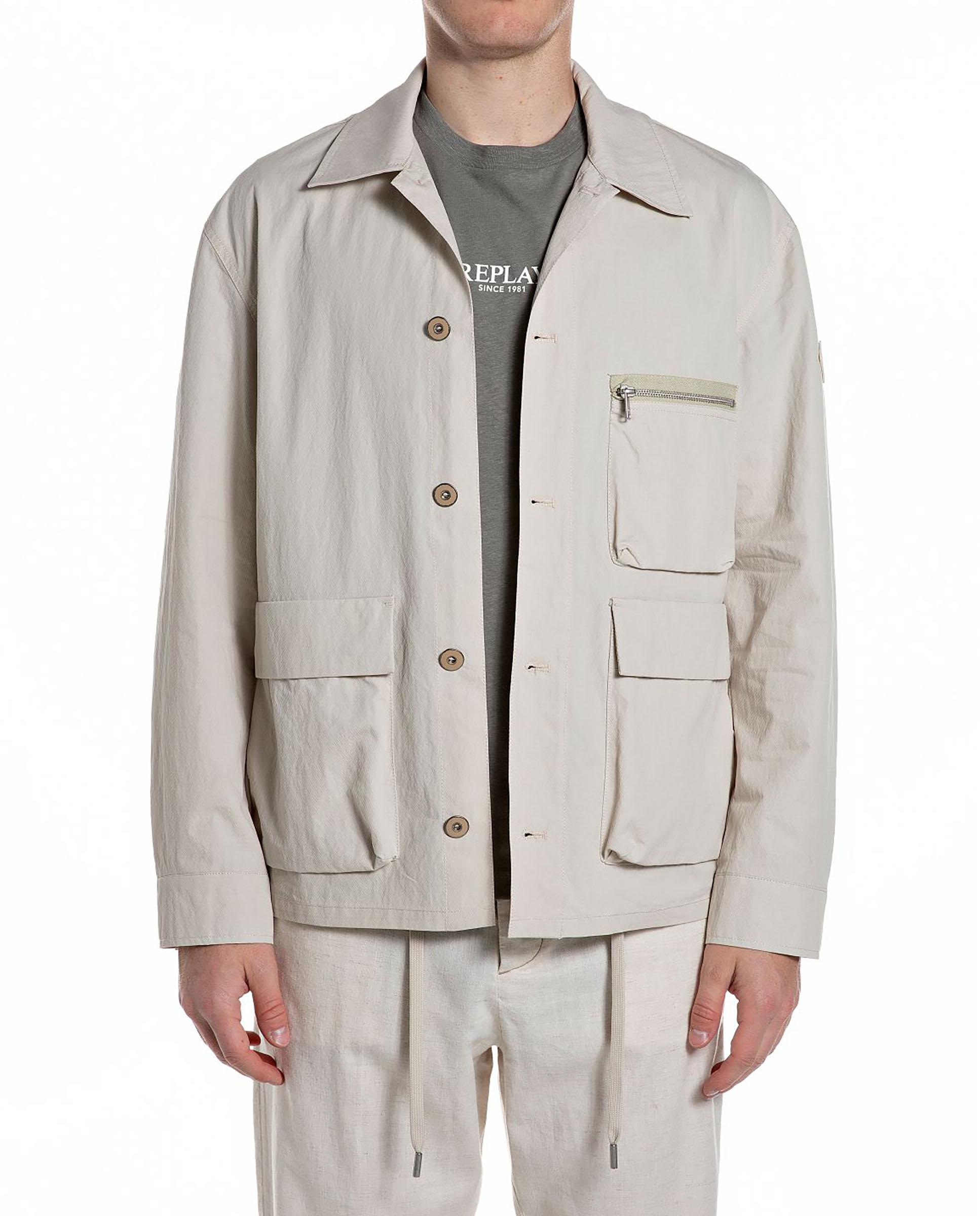 Replay - Chaqueta de hombre en tela con trama diagonal.