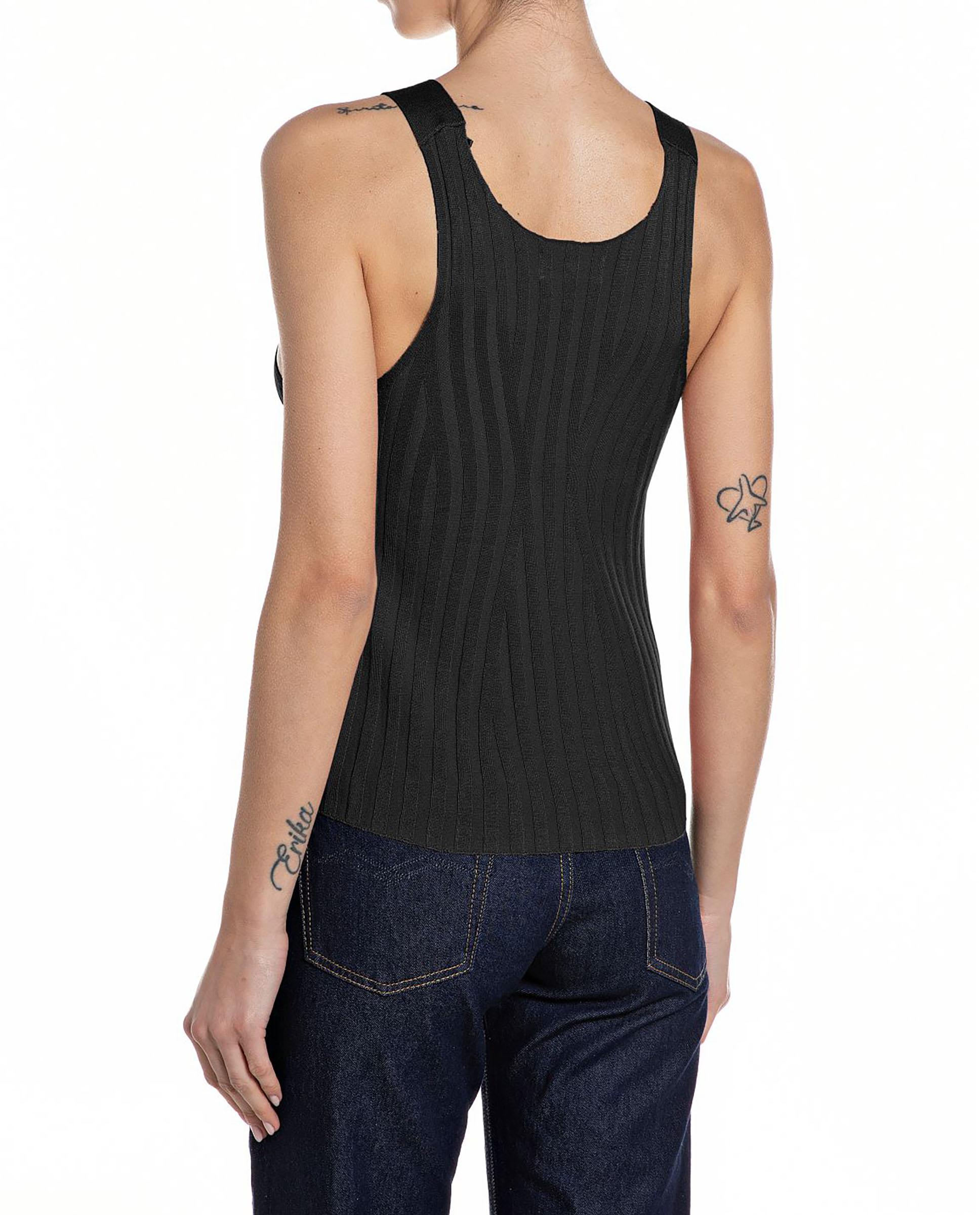 Top de mujer de canalé de tirantes - Replay - Negro Negro-2