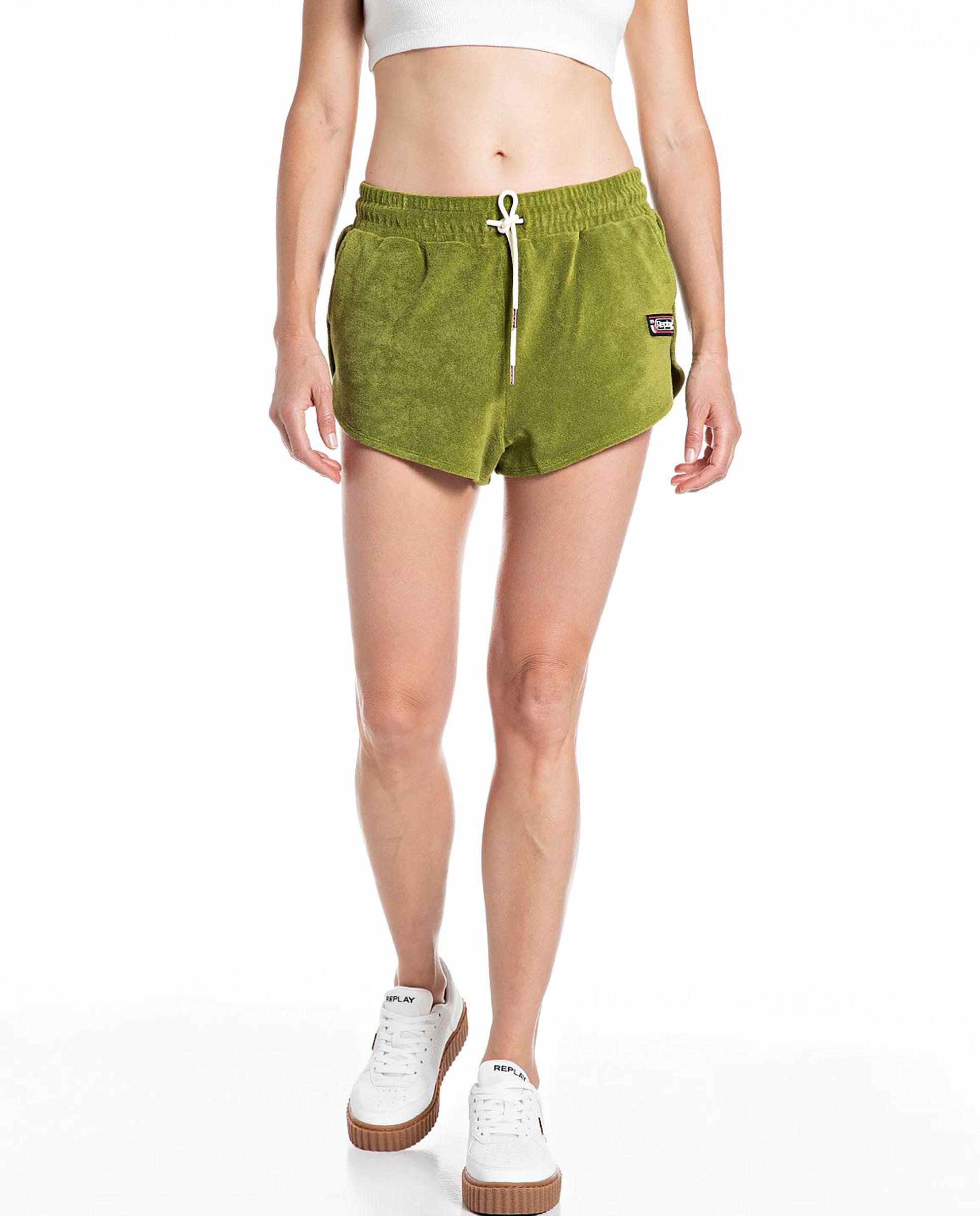 Short de mujer deportivo con cordón y bolsillos - Replay - Verde Verde-1