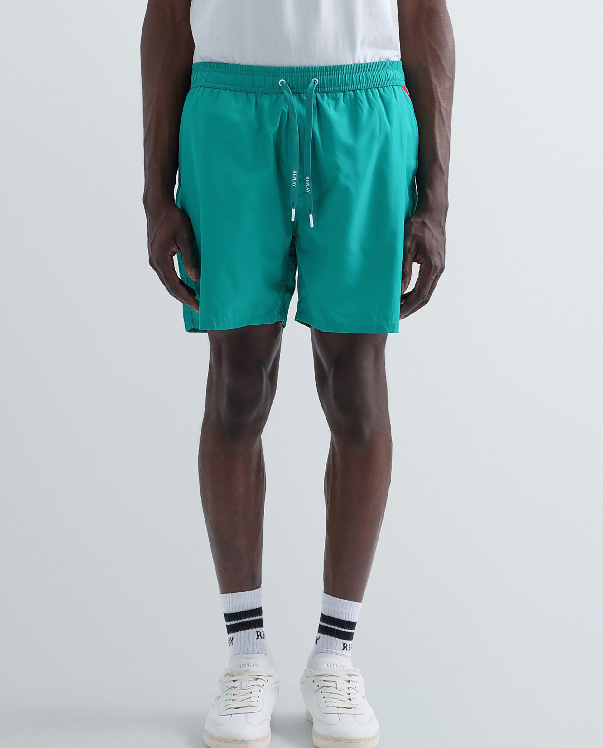 Imagen 0 de Bañador bermuda de hombre liso con cordón Verde Agua