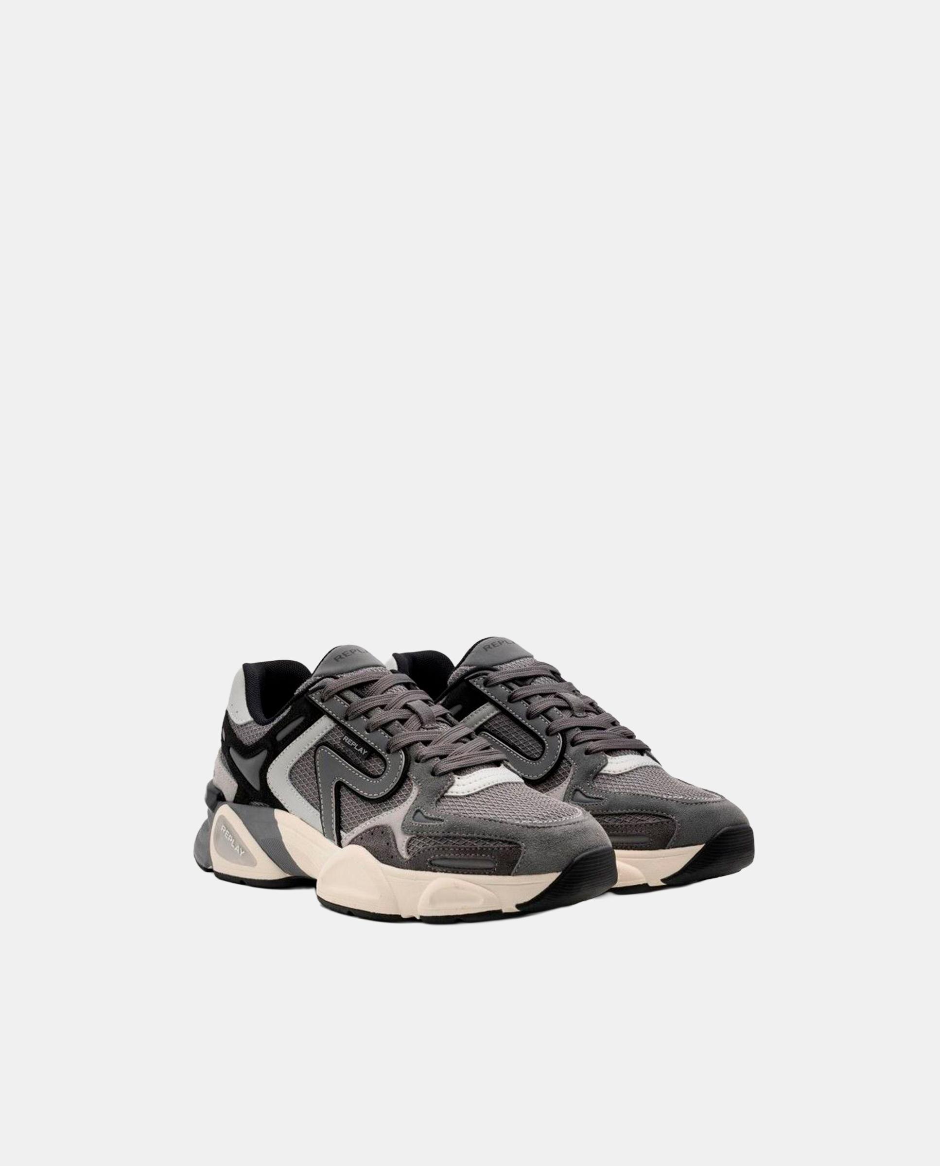 Zapatillas deportivas de hombre con cordones - Replay - Gris Gris-2