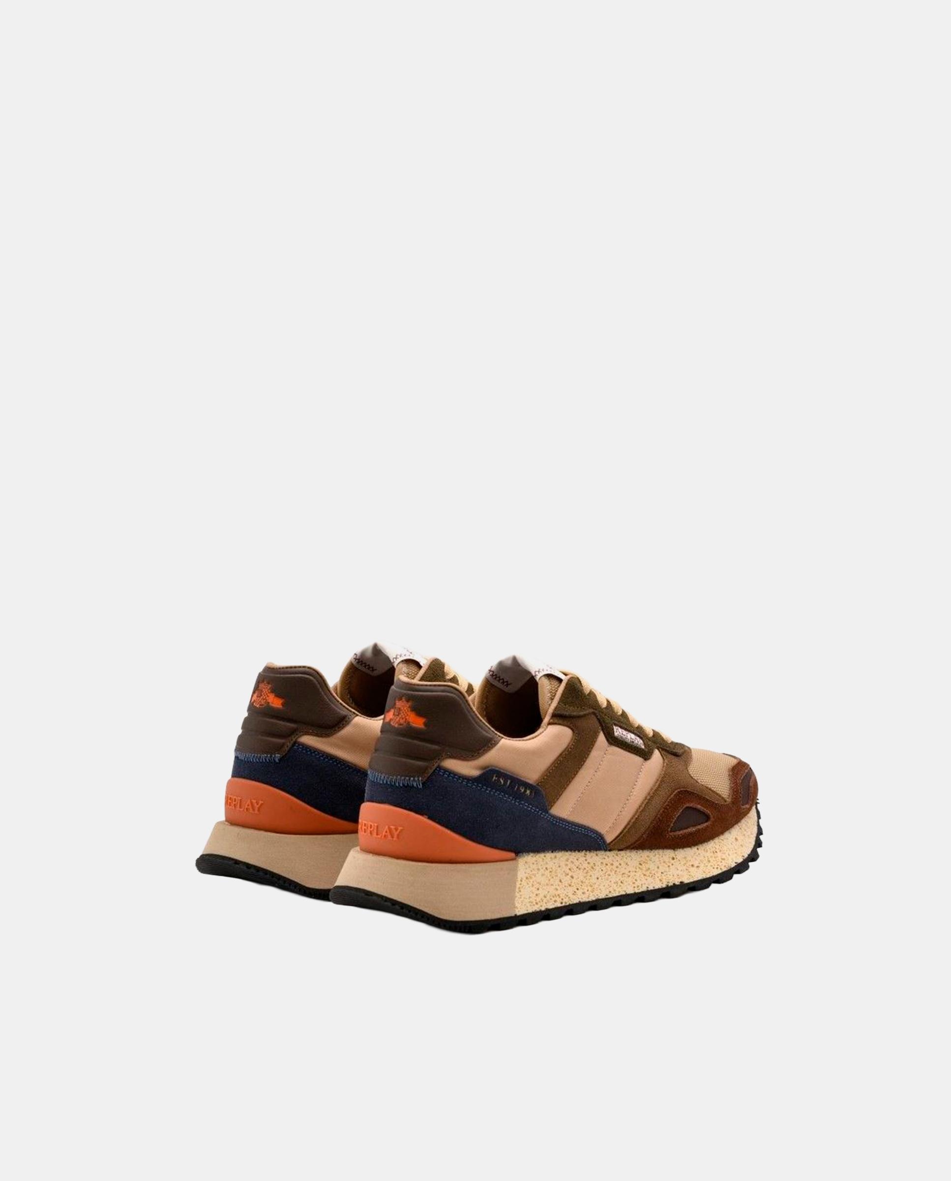 Zapatillas deportivas de hombre con cordones y suela tipo esponja - Replay - Marrón Marrón-2