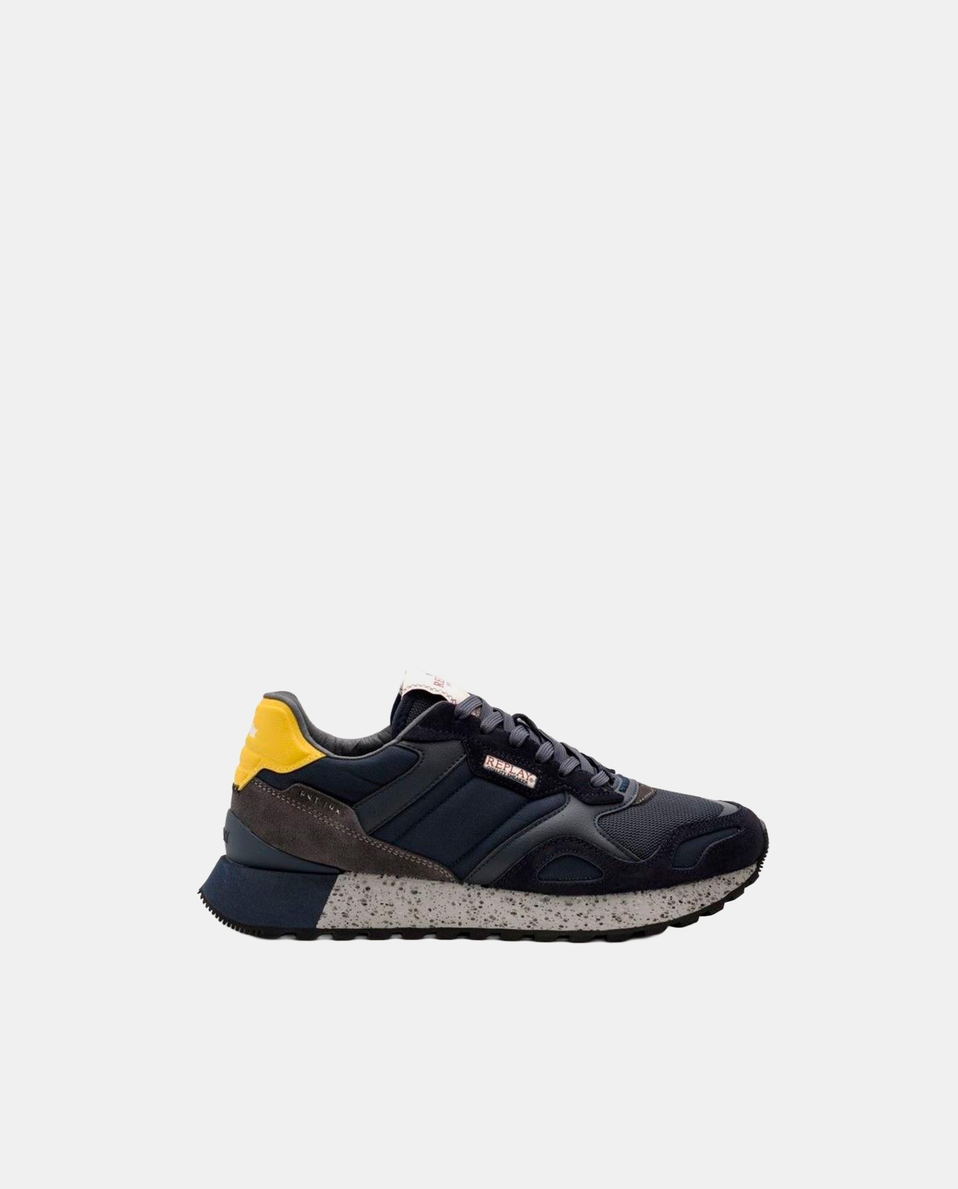 Zapatillas deportivas de hombre con cordones y suela tipo esponja - Replay - Azul marino Azul marino-1