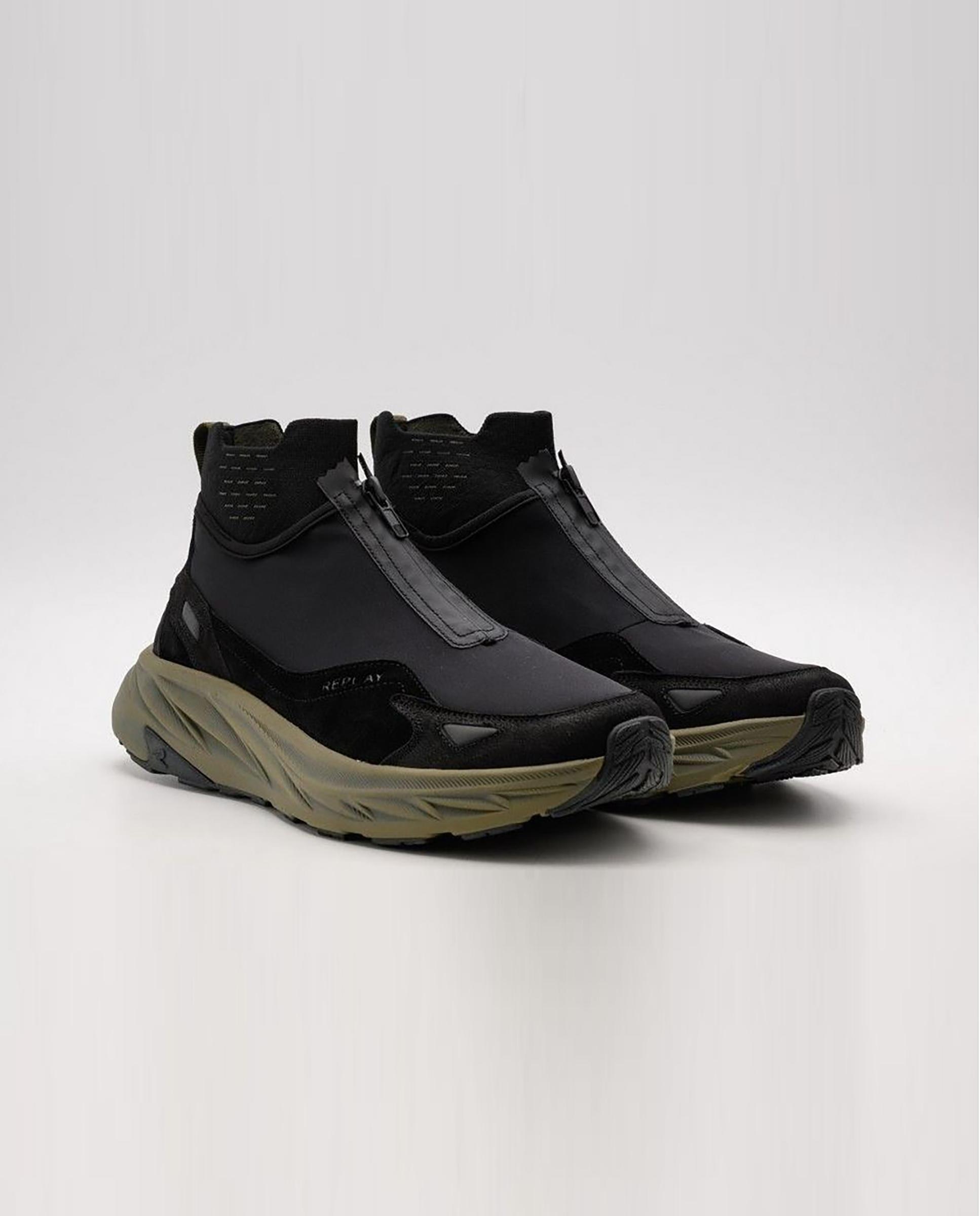 Zapatillas deportiva alta de hombre con cremallera delantera - Replay - Negro Negro-3
