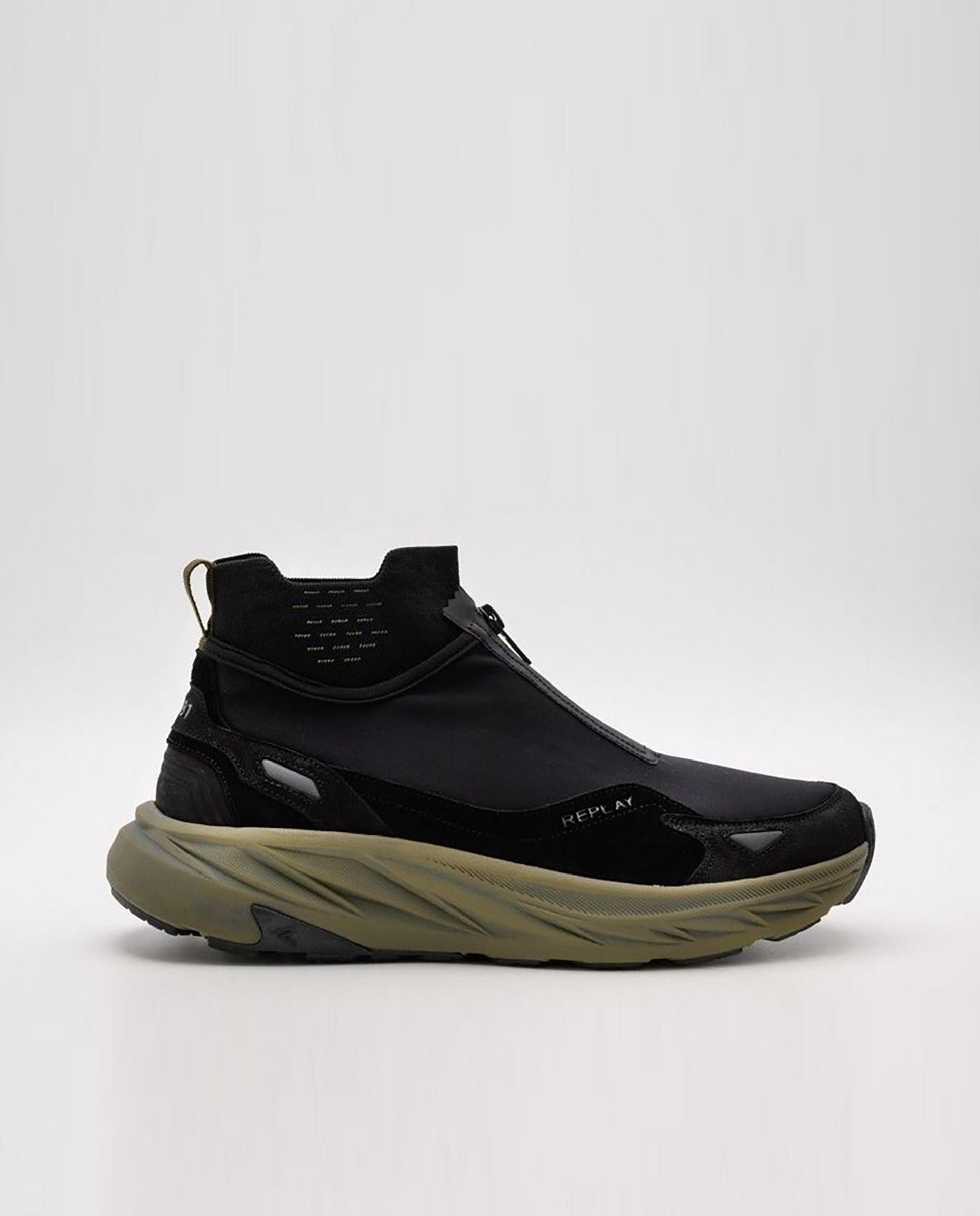 Imagen 0 de Zapatillas deportiva alta de hombre con cremallera delantera Negro