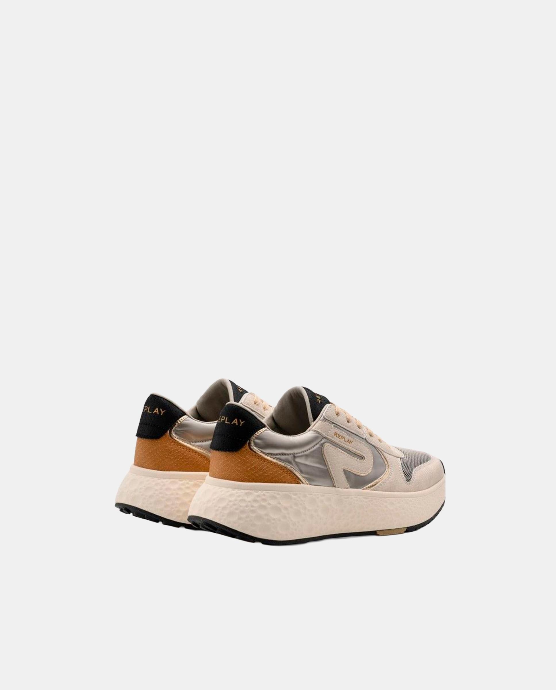 Zapatillas deportivas de mujer con cordones con detalle trasero - Replay - Beige Beige-2