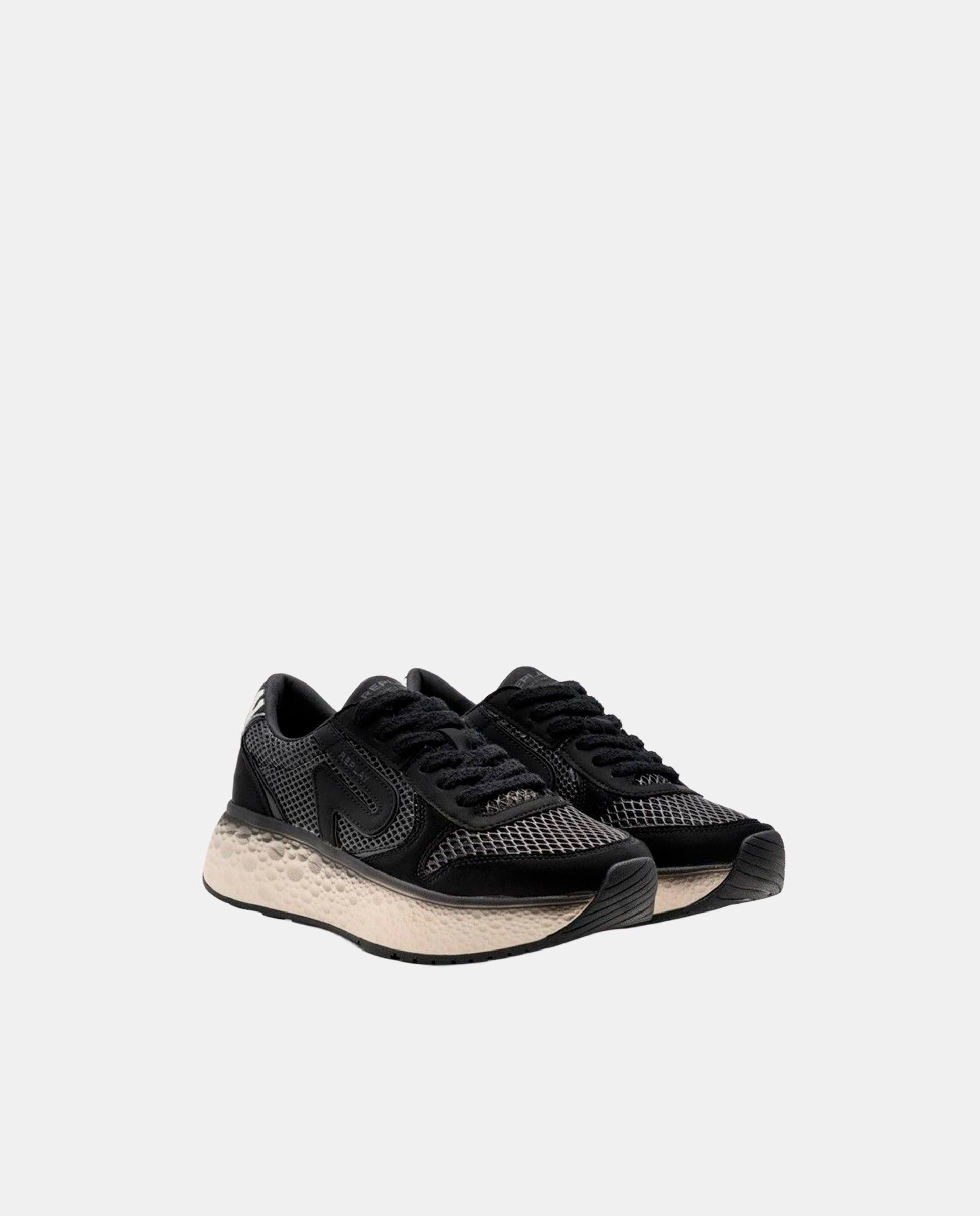 Zapatillas con plataforma de mujer con cordones - Replay - Negro Negro-3
