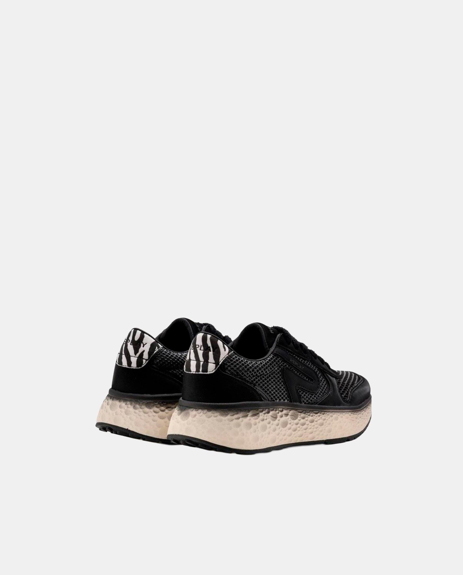 Zapatillas con plataforma de mujer con cordones - Replay - Negro Negro-2
