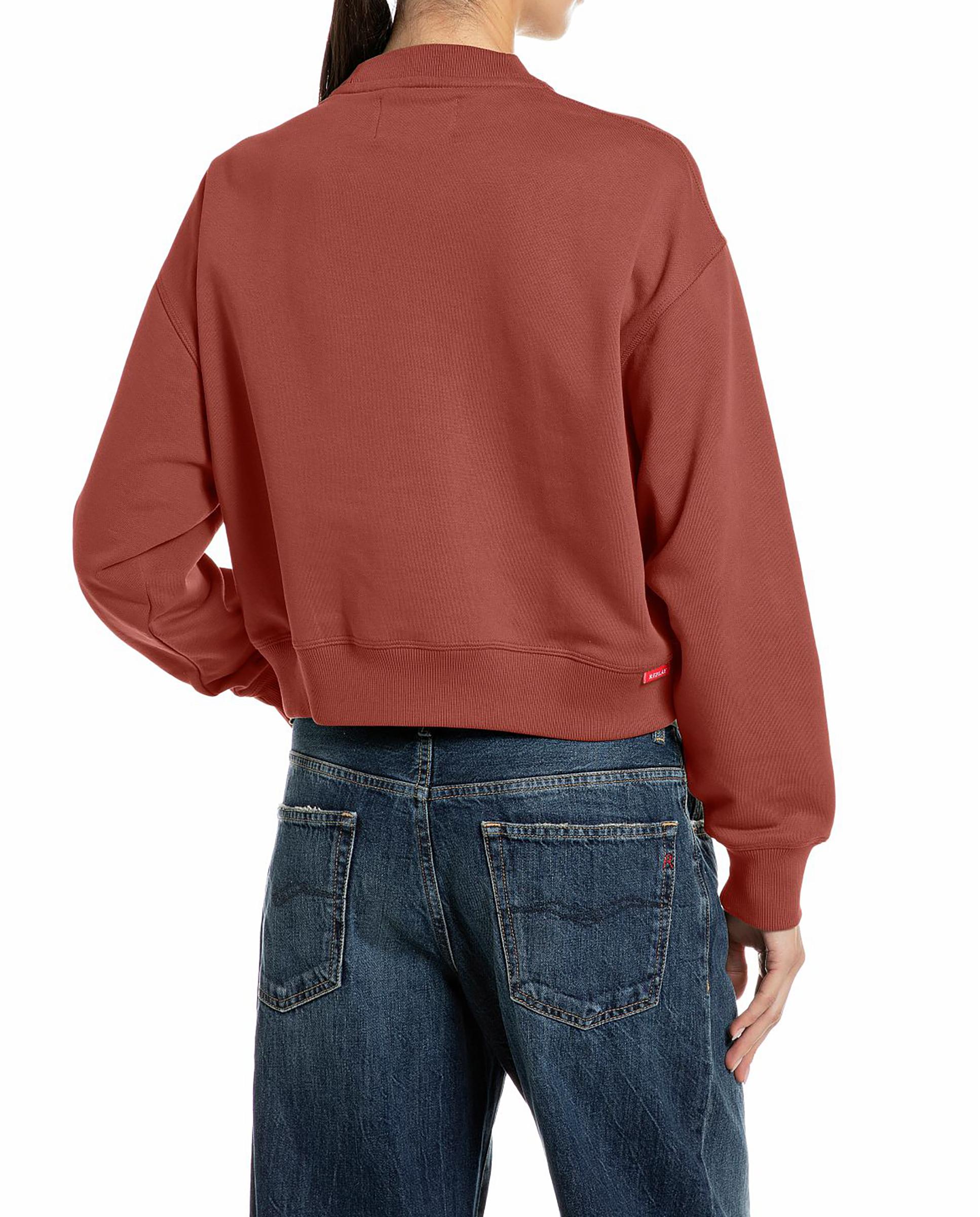 Sudadera de mujer de algodón de cuello redondo - Replay - Teja Teja-2