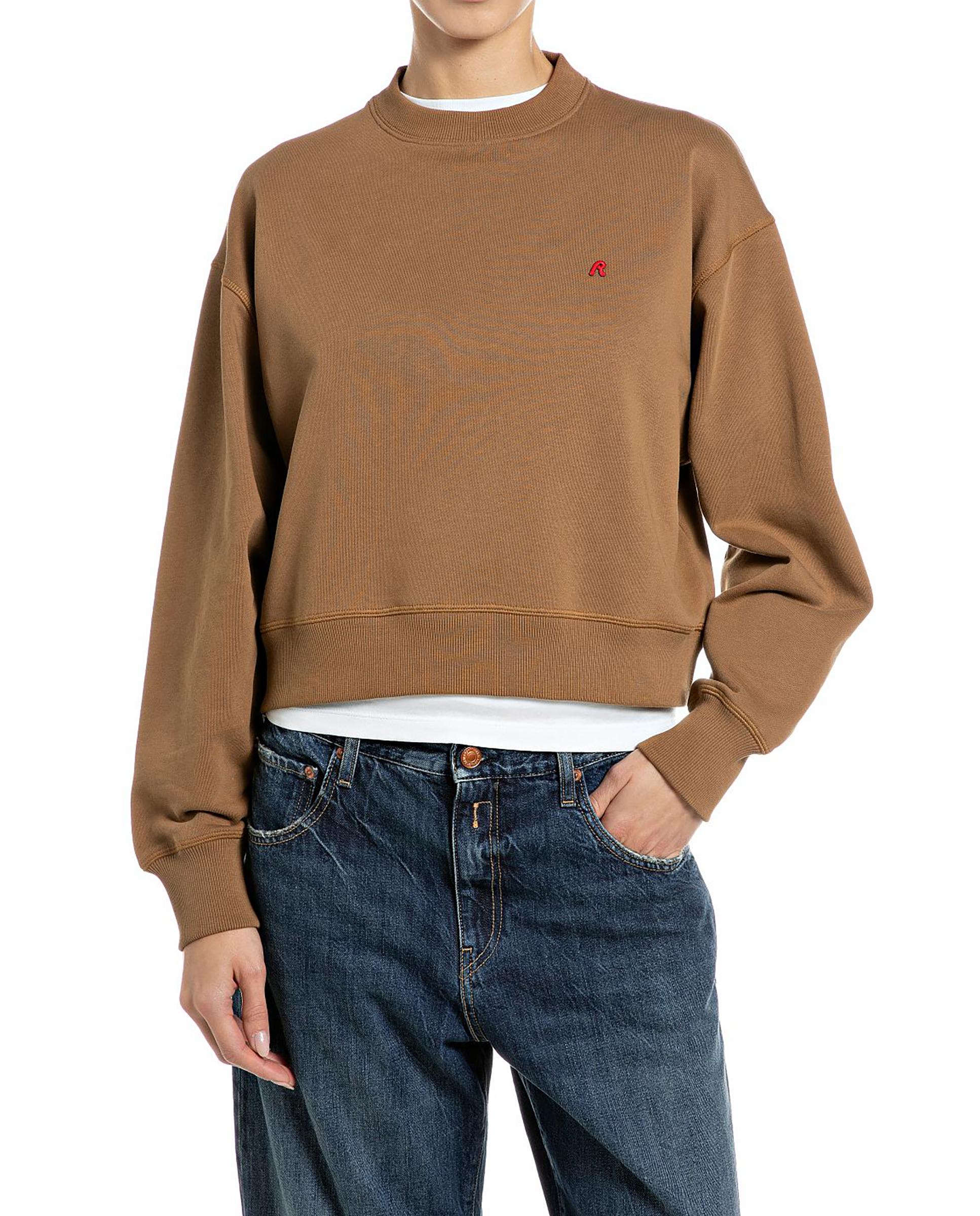 Sudadera de mujer de algodón de cuello redondo - Replay - Caramelo Caramelo-1