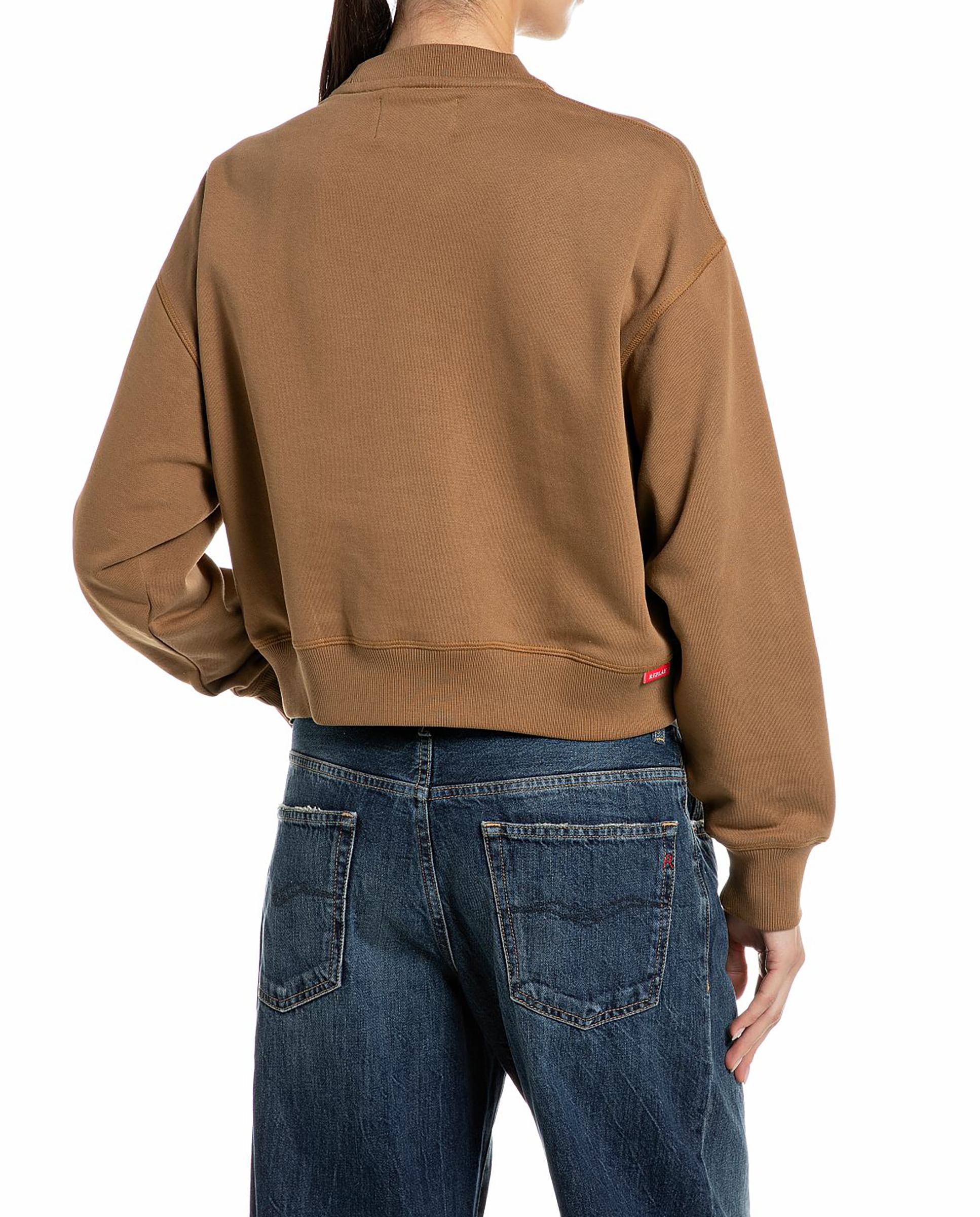 Sudadera de mujer de algodón de cuello redondo - Replay - Caramelo Caramelo-2