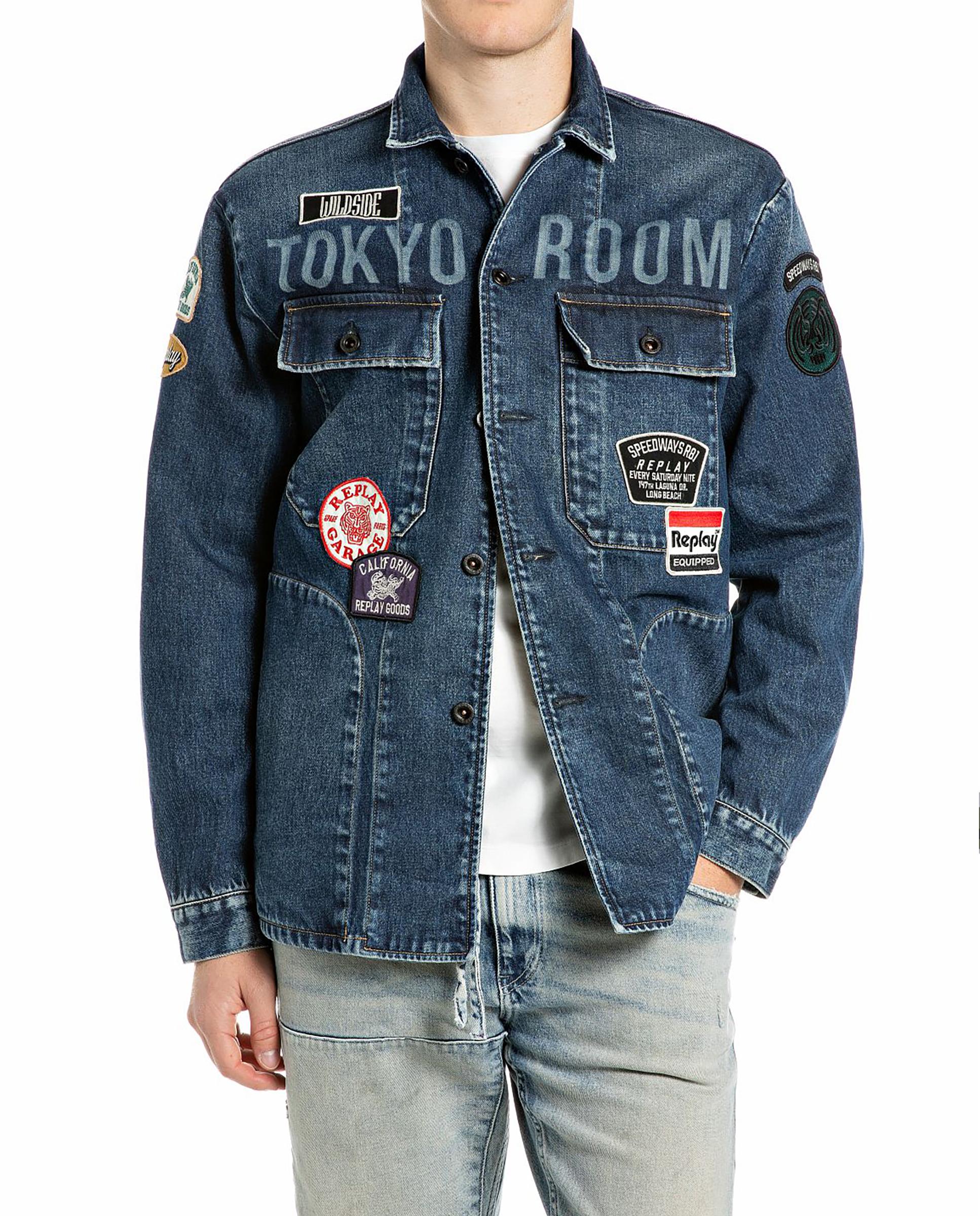 Imagen 1 de Cazadora de hombre denim de algodón - Replay - Azul oscuro Azul oscuro