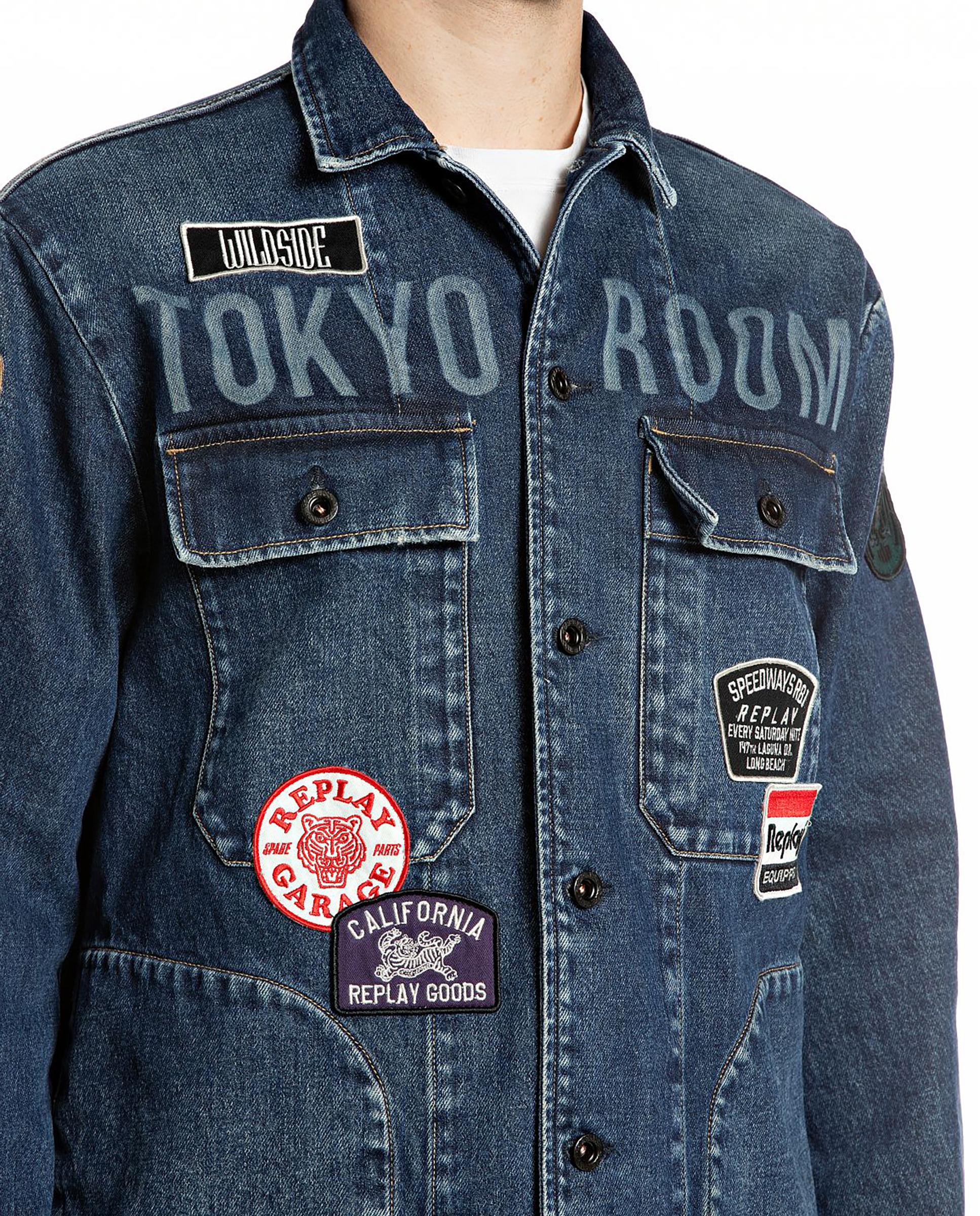 Imagen 2 de Cazadora de hombre denim de algodón - Replay - Azul oscuro Azul oscuro