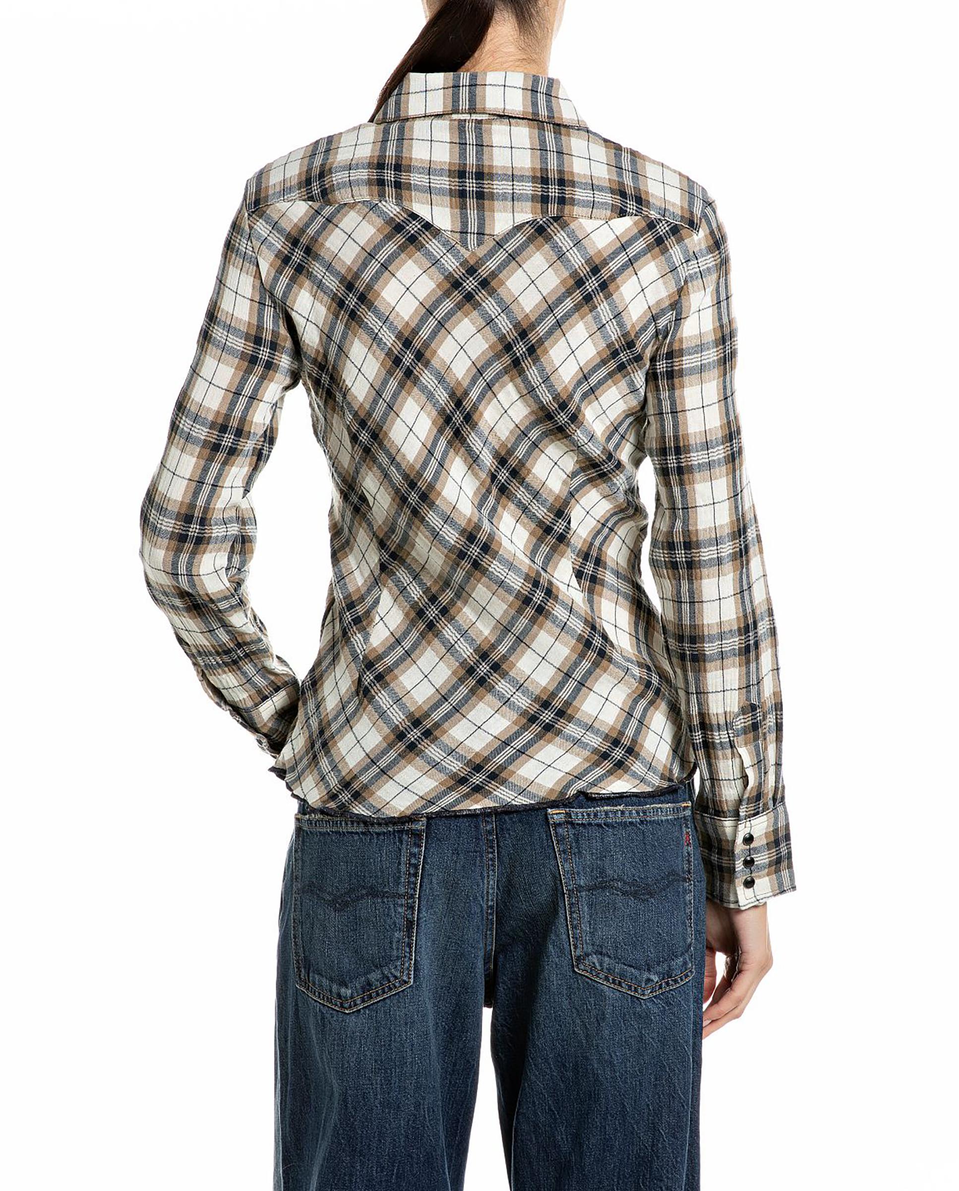 Imagen 2 de Camisa de mujer de algodón con estampado de cuadros - Replay - Multicolor Multicolor