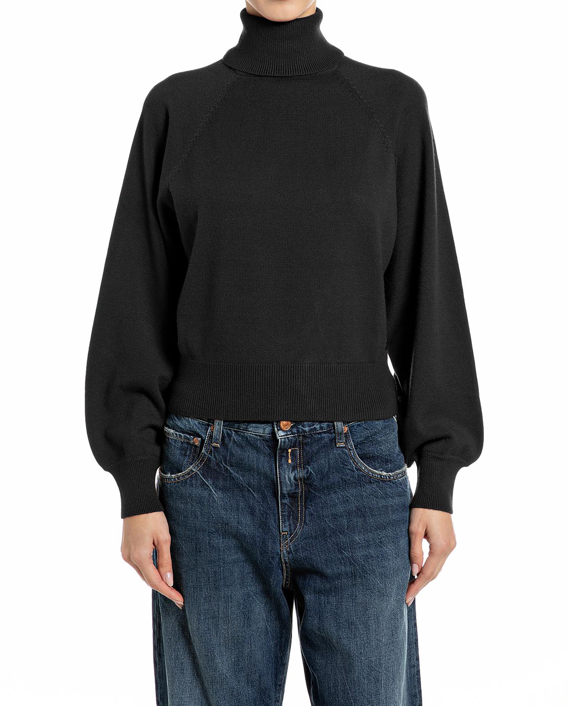 Imagen 1 de Jersey de mujer holgado de cuello alto Negro
