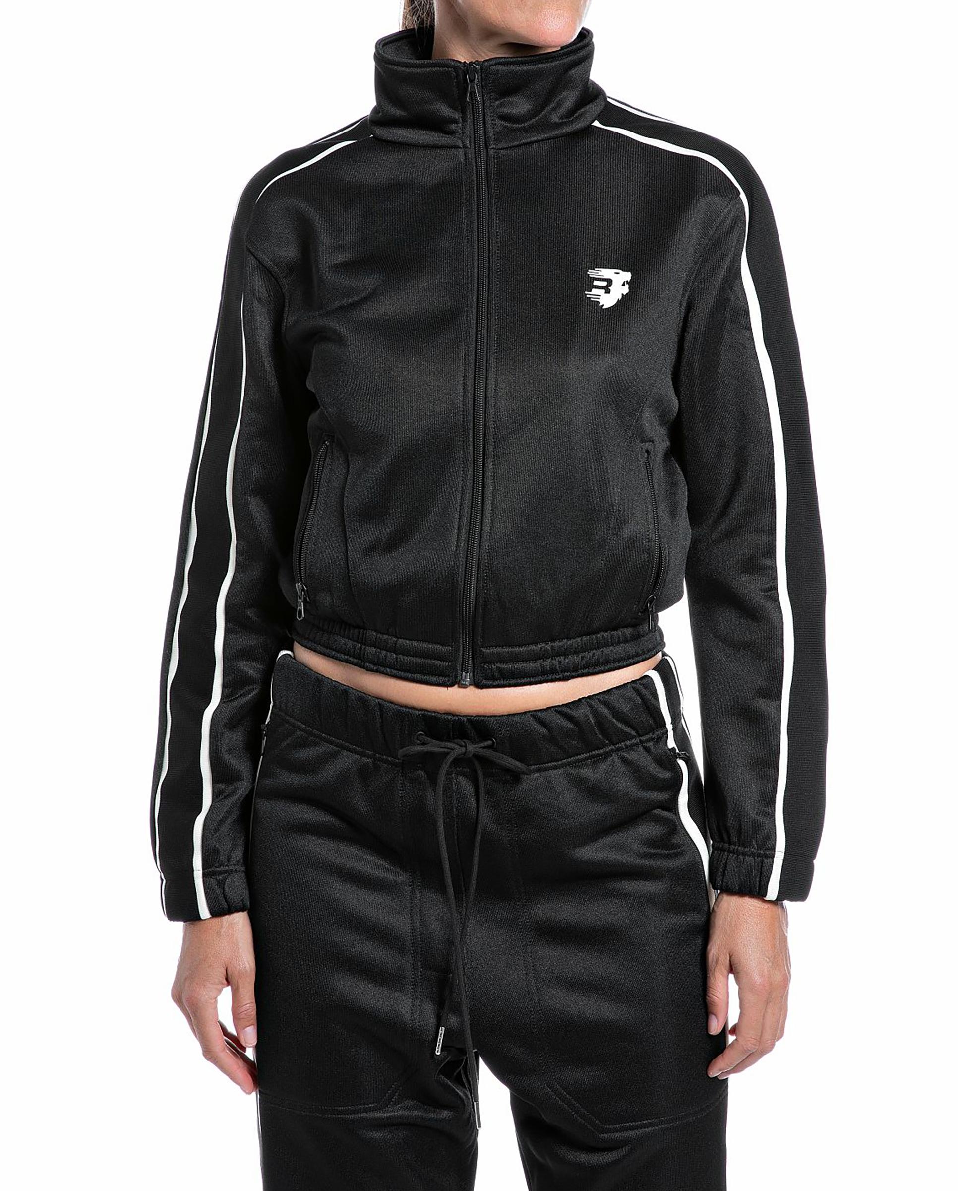 Sudadera de mujer cropped con cremallera y cuello alto - Replay - Negro Negro-1