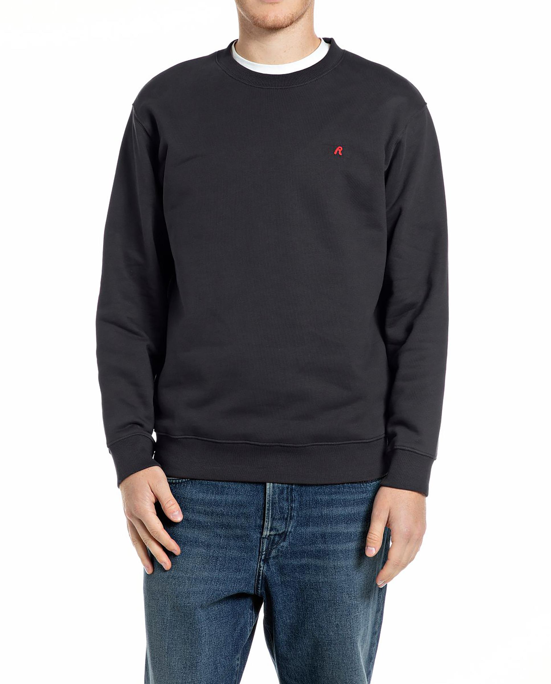 Imagen 0 de Sudadera de hombre de cuello redondo con r bordada Gris oscuro