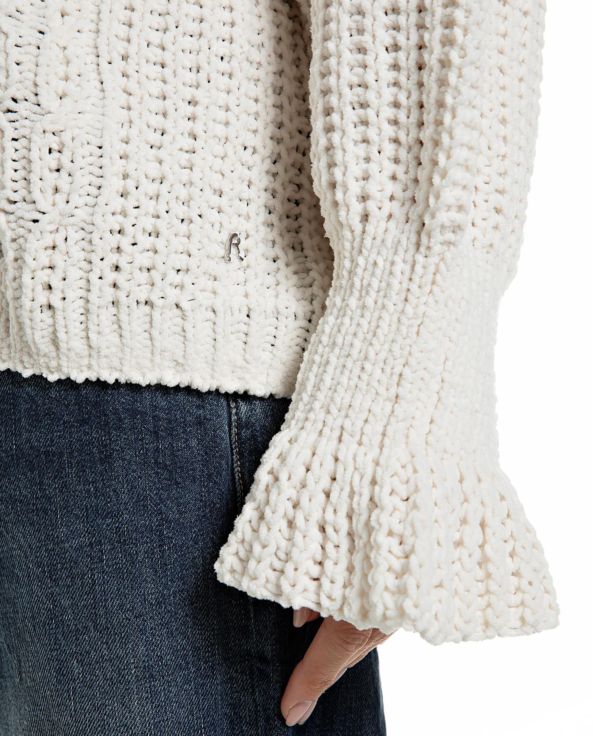 Jersey de mujer holgado con cuello redondo - Replay - Blanco Blanco-3
