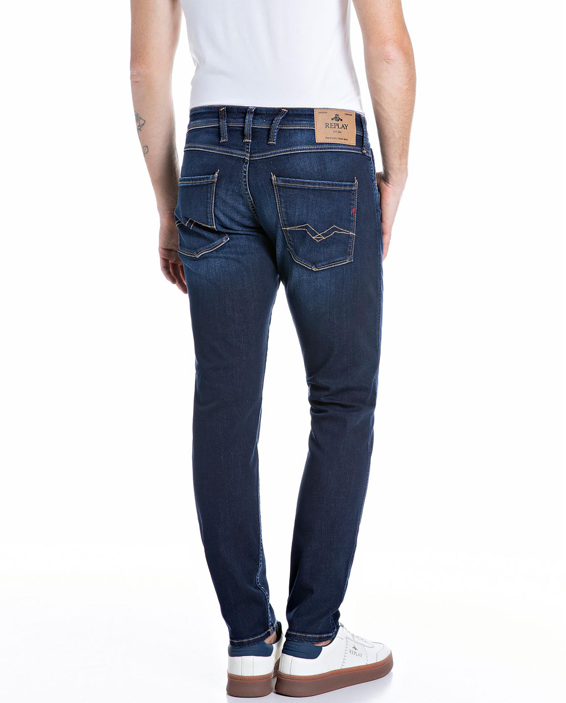 Imagen 2 de Vaqueros de hombre slim con cinco bolsillos - Replay - Azul oscuro Azul oscuro
