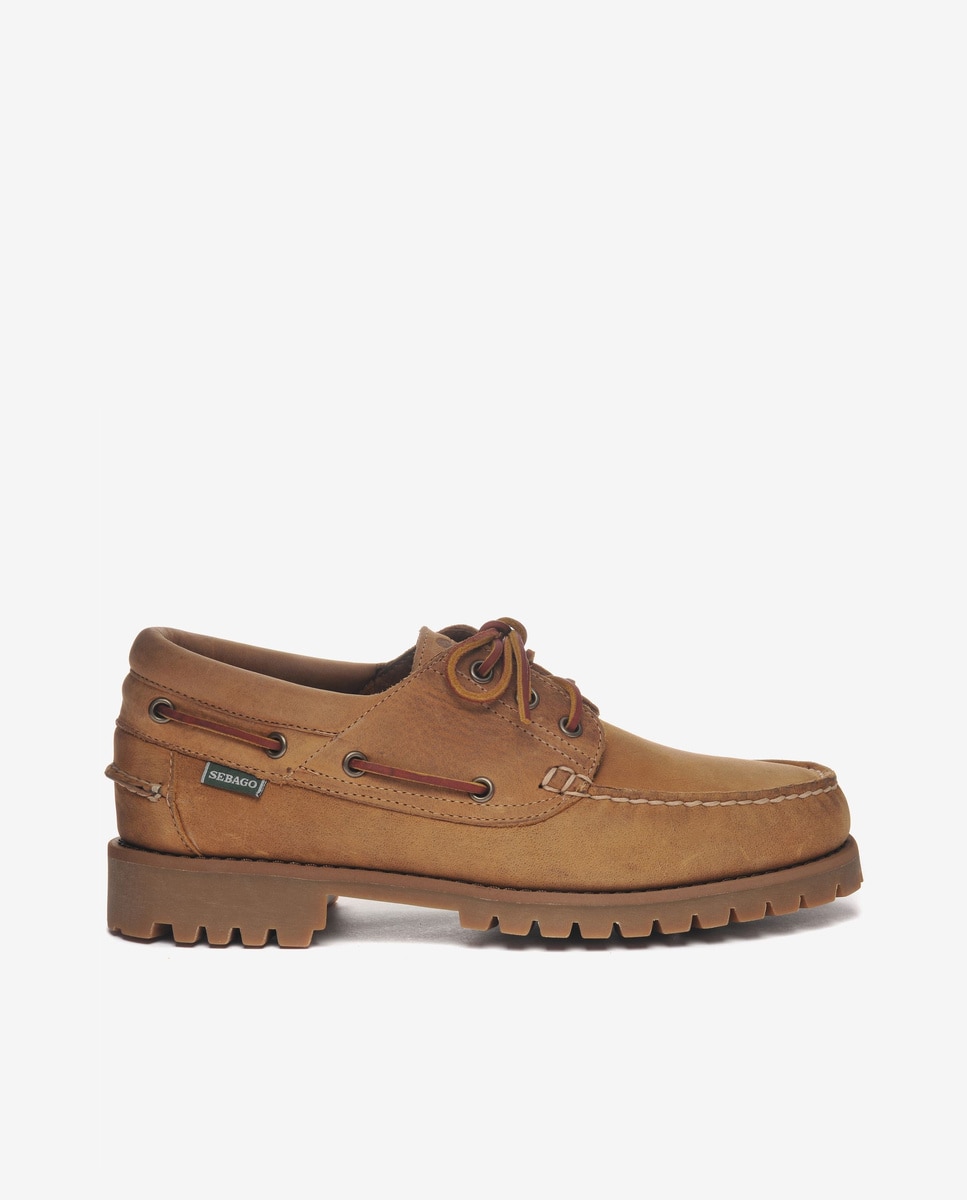 Náuticos de hombre de piel con cordones - Sebago - Marrón Marrón-1